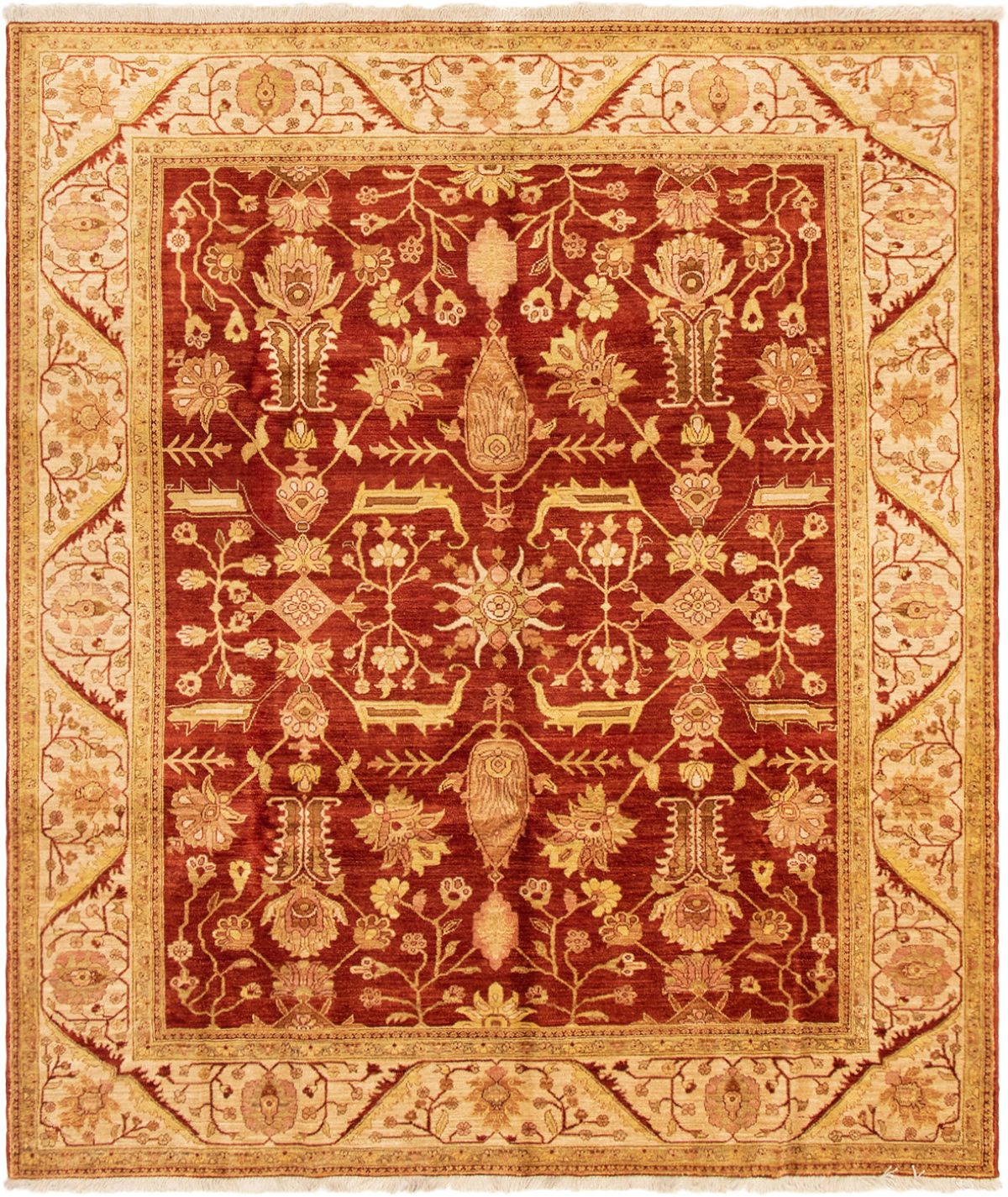 Hand-knotted Chobi Finest Dark Copper Wool Rug 7'10" x 9'2" Size: 7'10" x 9'2"  