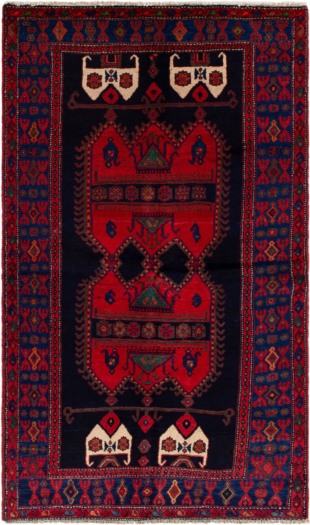 Hand-knotted Kurdish Select  Wool Rug 4'3" x 7'4" Size: 4'3" x 7'4"  