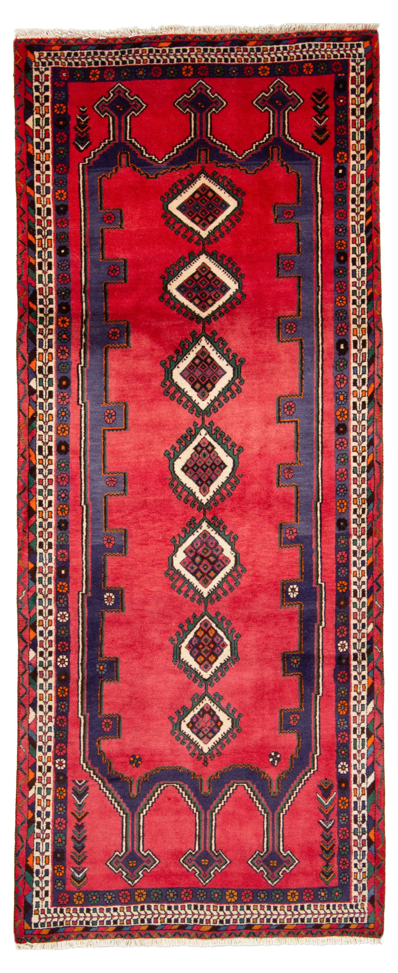 Hand-knotted Afshar  Wool Rug 3'5" x 8'6" Size: 3'5" x 8'6"  