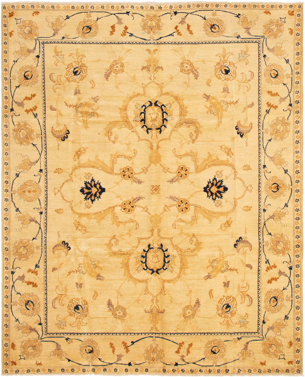 Hand-knotted Finest Chobi Ivory Wool Rug 8'0" x 9'10"  Size: 8'0" x 9'10"  