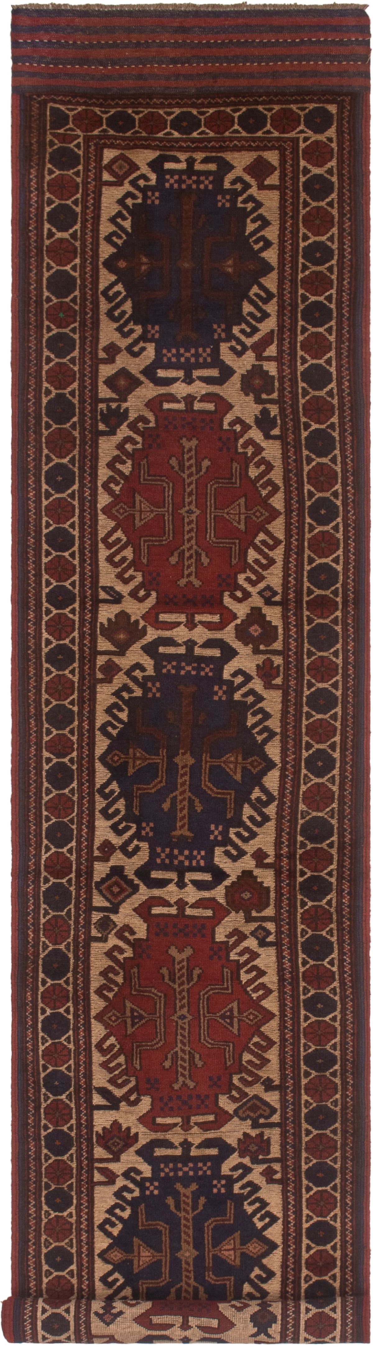 Hand-knotted Tajik Caucasian Cream Wool Rug 2'6" x 12'4" Size: 2'6" x 12'4"  