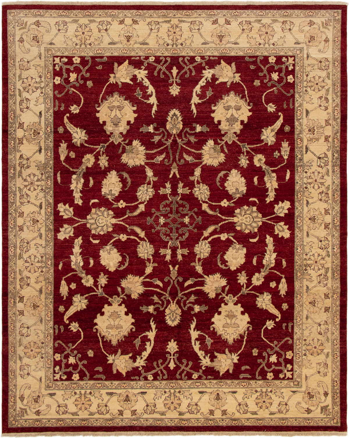 Hand-knotted Chobi Finest Burgundy Wool Rug 8'1" x 9'10" Size: 8'1" x 9'10"  