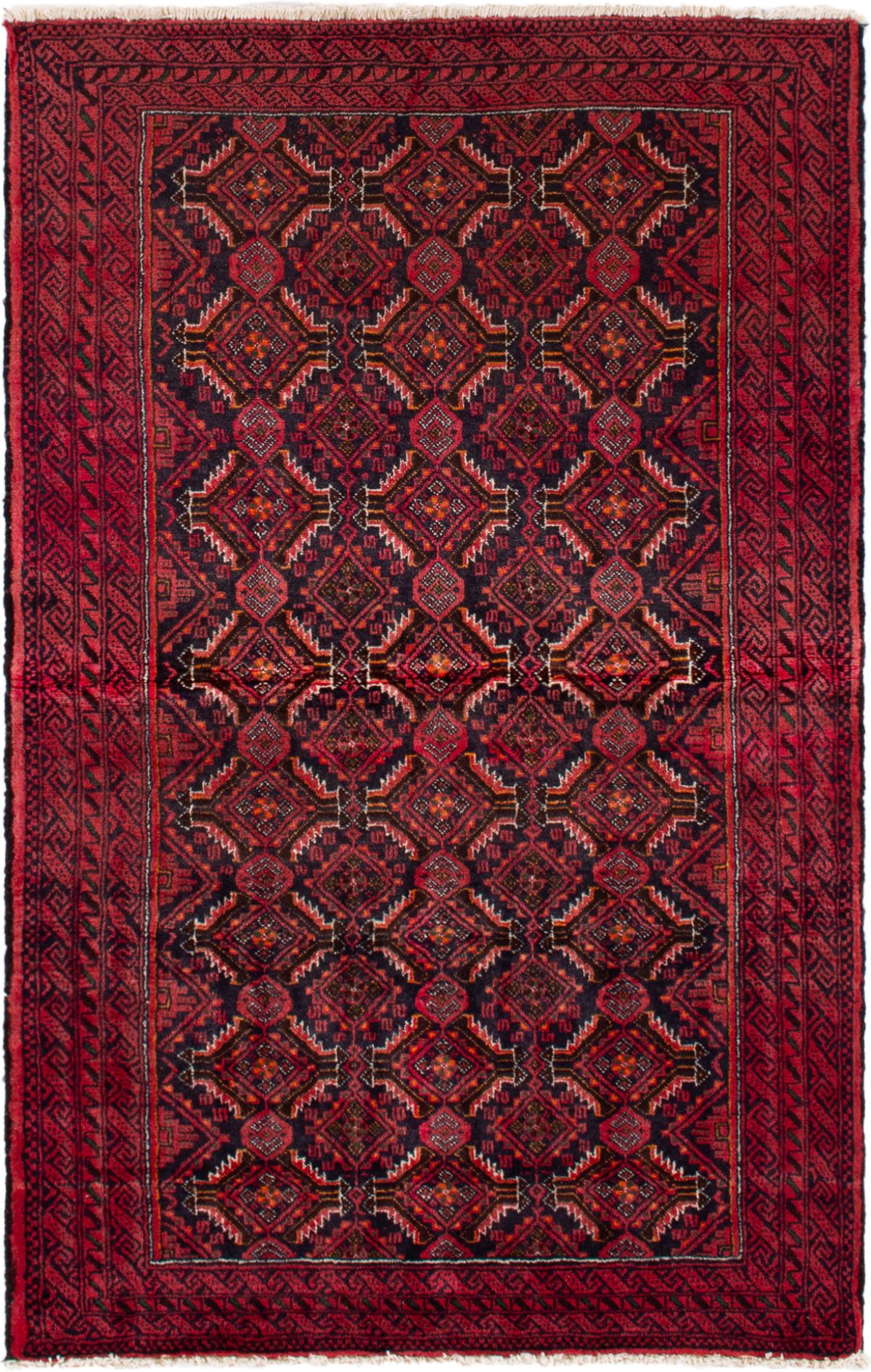 Hand-knotted Finest Baluch  Wool Rug 3'1" x 5'0" Size: 3'1" x 5'0"  