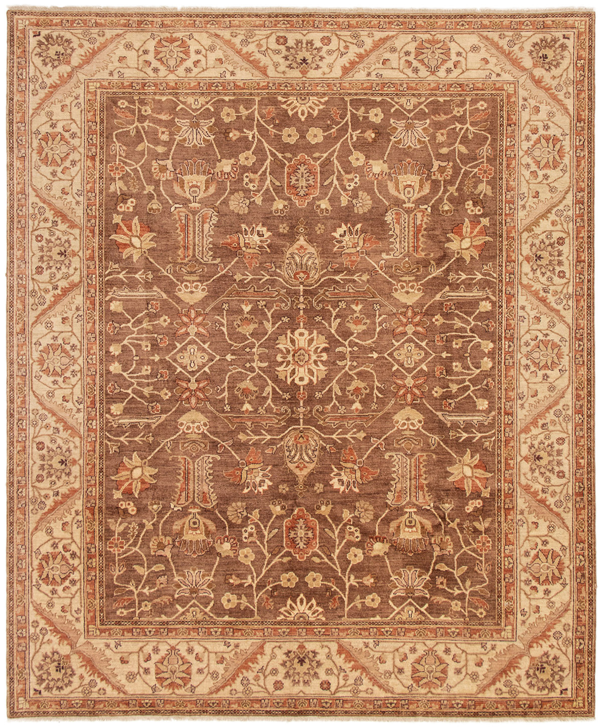Hand-knotted Chobi Finest Brown Wool Rug 8'2" x 9'10" Size: 8'2" x 9'10"  