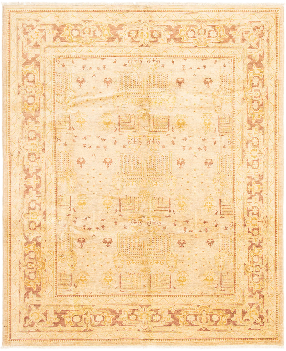Hand-knotted Chobi Finest Ivory Wool Rug 8'1" x 9'10"  Size: 8'1" x 9'10"  