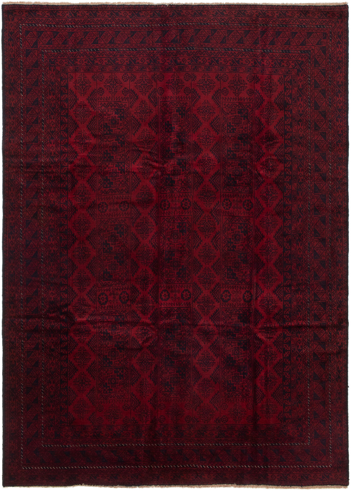 Hand-knotted Teimani Black, Red Wool Rug 6'10" x 9'10" Size: 6'10" x 9'10"  