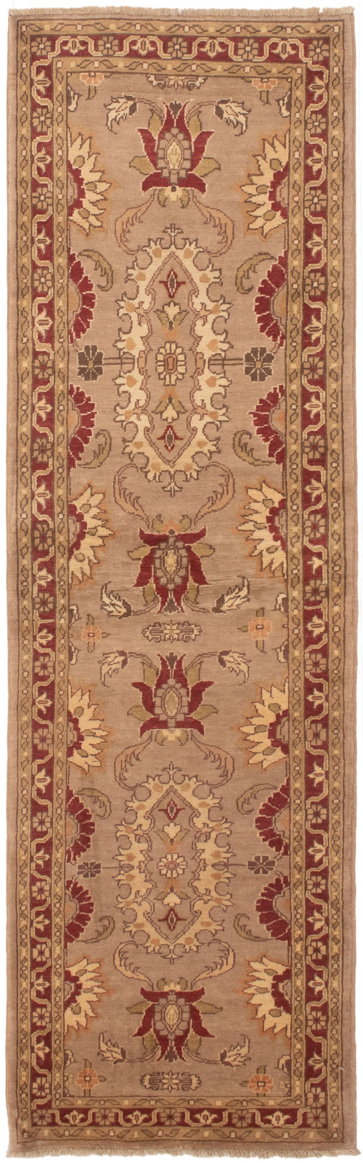 Hand-knotted Chobi Finest Cream, Light Brown Wool Rug 2'7" x 8'5" Size: 2'7" x 8'5"  