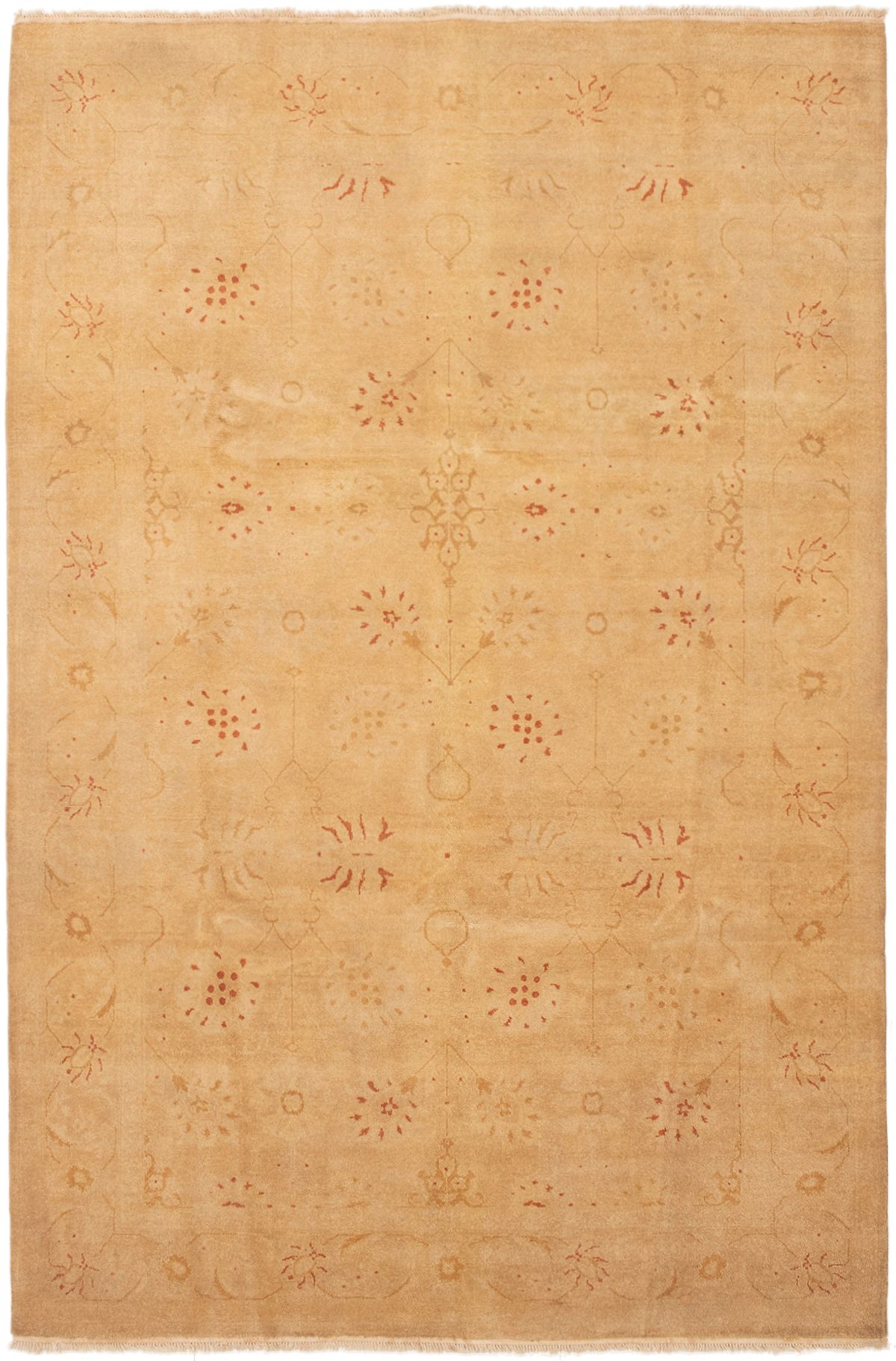 Hand-knotted Chobi Finest Beige Wool Rug 6'2" x 9'0" Size: 6'2" x 9'0"  