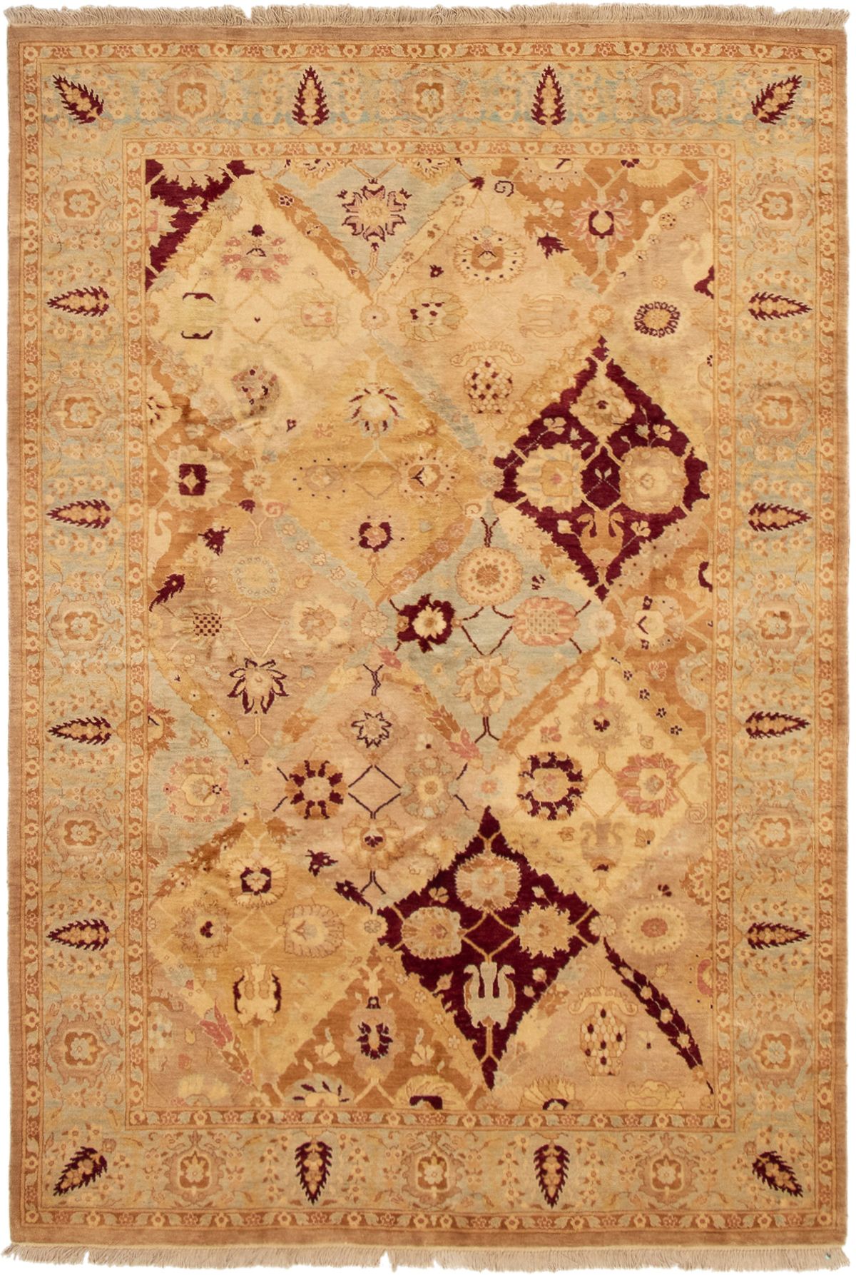 Hand-knotted Peshawar Oushak Ivory Wool Rug 6'1" x 8'10" Size: 6'1" x 8'10"  
