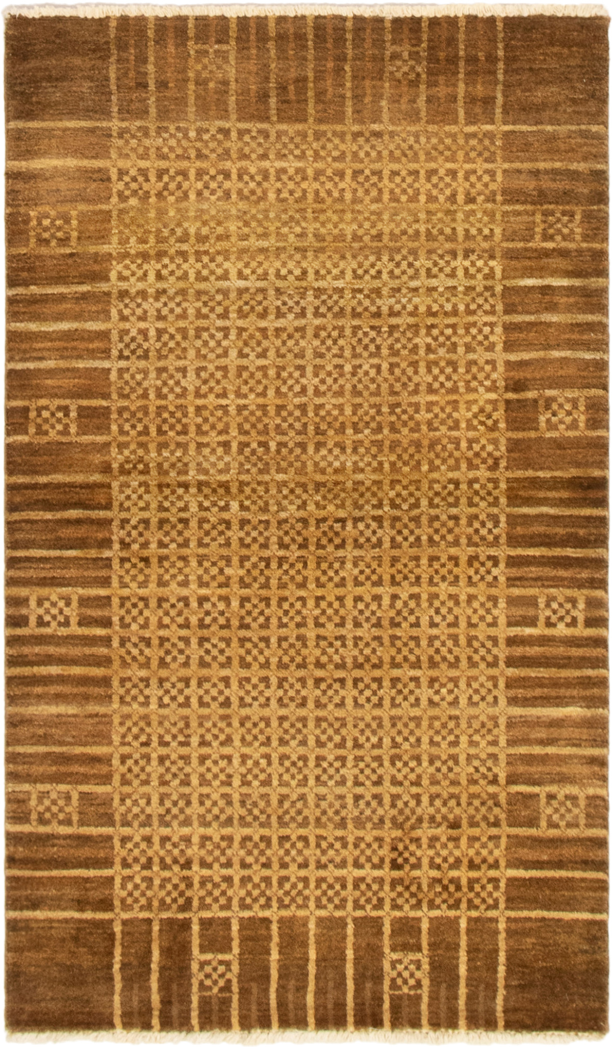 Hand-knotted Finest Ziegler Chobi Brown Wool Rug 3'1" x 5'4" Size: 3'1" x 5'4"  