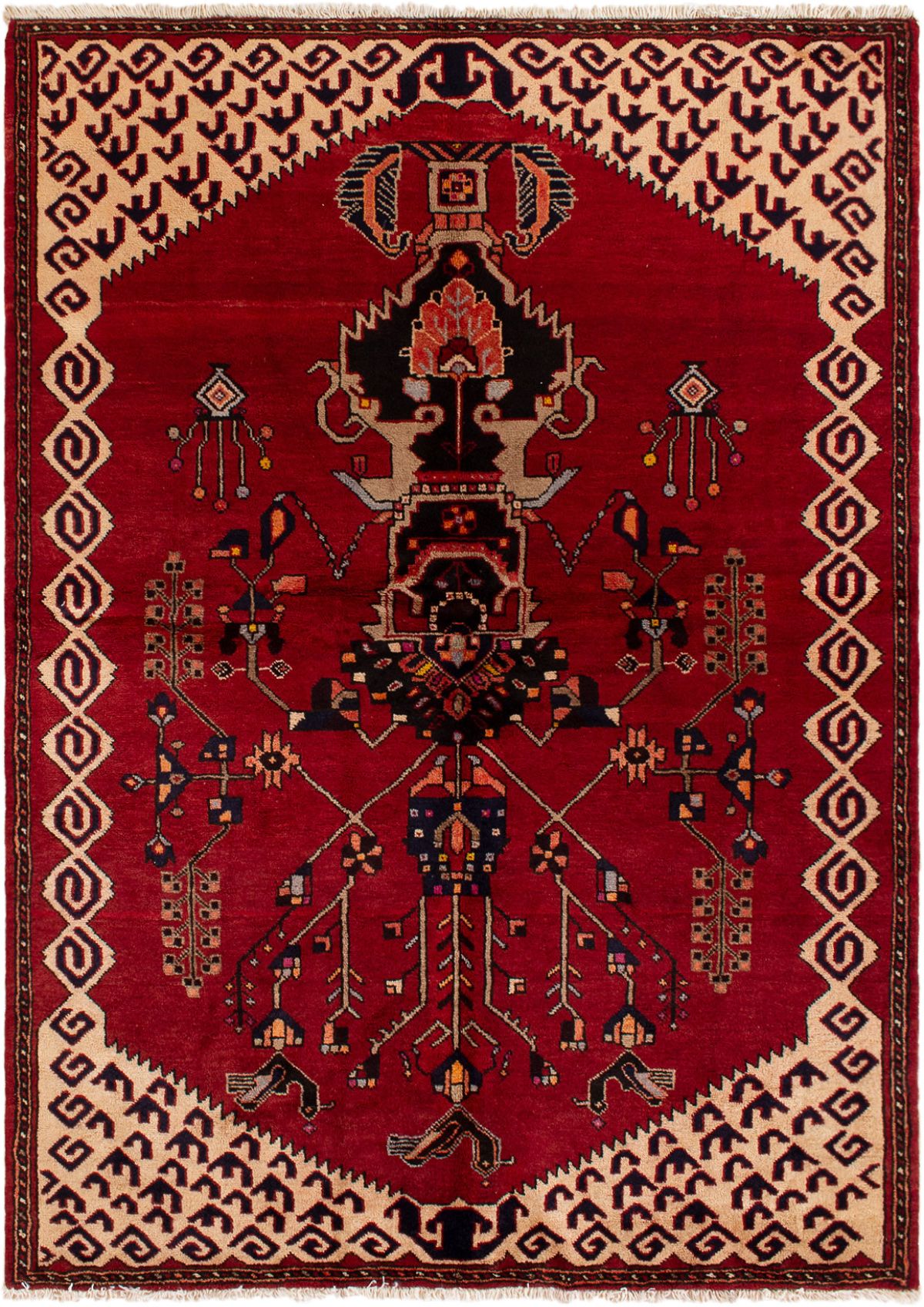 Hand-knotted Kurdish Select  Wool Rug 4'8" x 6'6" Size: 4'8" x 6'6"  
