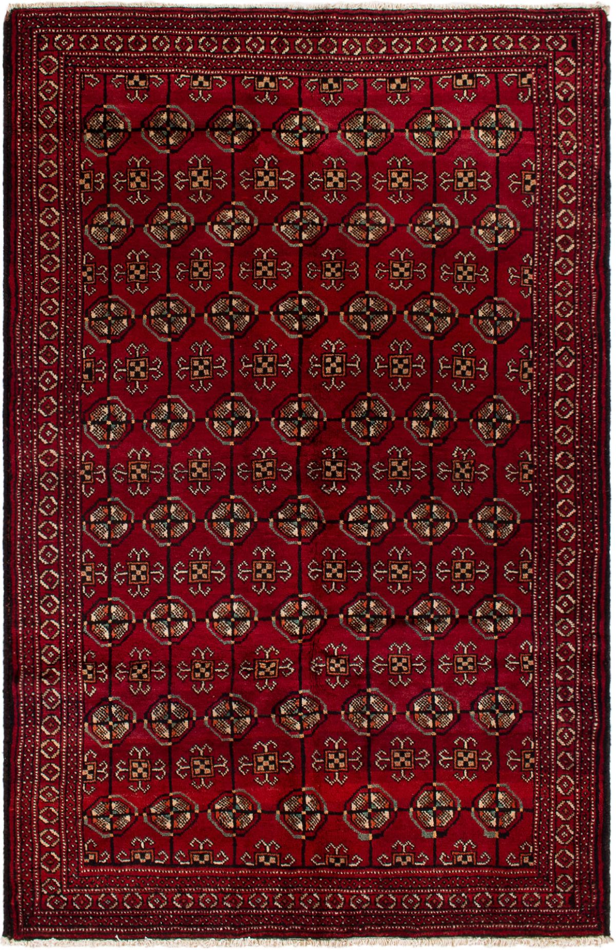 Hand-knotted Finest Baluch  Wool Rug 4'6" x 6'11" Size: 4'6" x 6'11"  