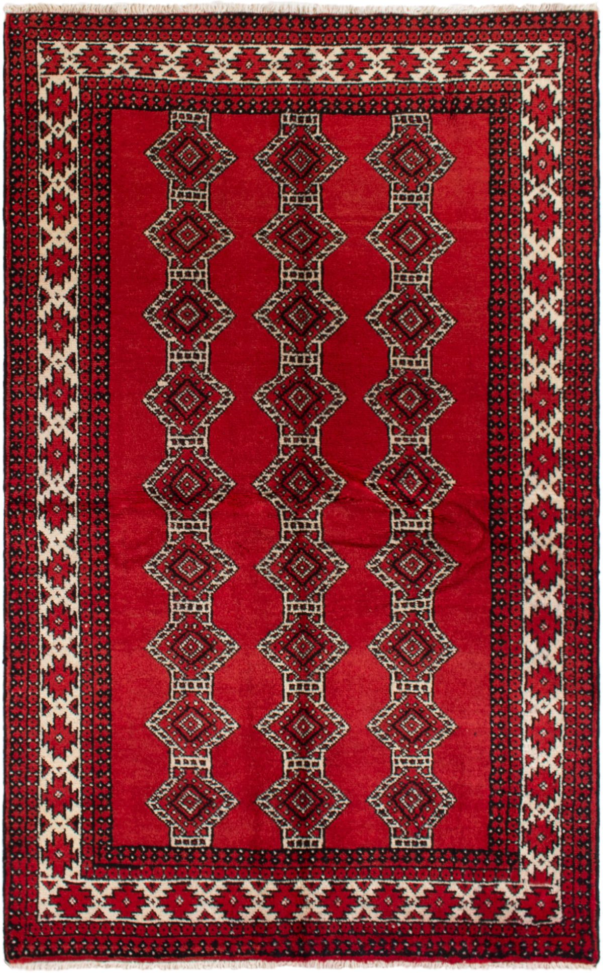 Hand-knotted Finest Baluch  Wool Rug 4'3" x 6'11" Size: 4'3" x 6'11"  