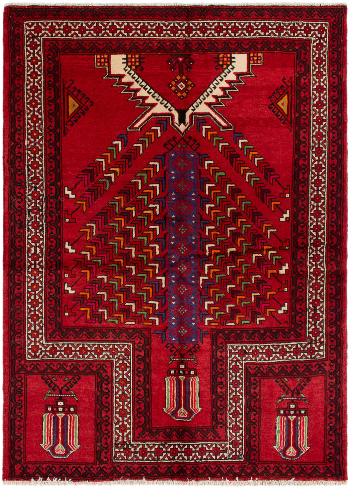 Hand-knotted Finest Baluch  Wool Rug 4'9" x 6'8" Size: 4'9" x 6'8"  