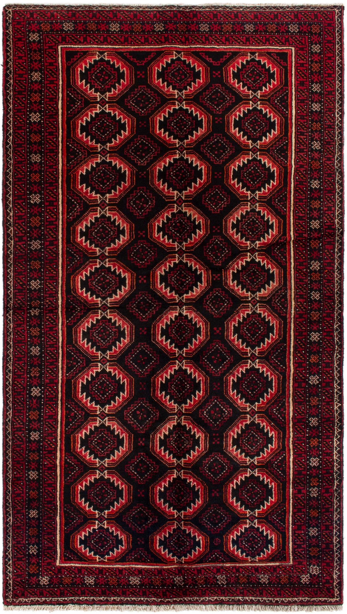 Hand-knotted Finest Baluch  Wool Rug 4'2" x 7'5" Size: 4'2" x 7'5"  