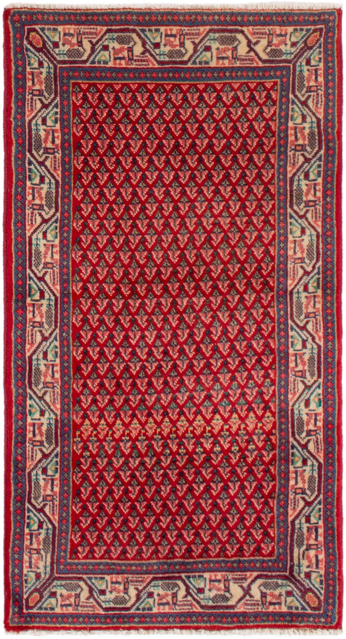 Hand-knotted Sarough  Wool Rug 2'2" x 4'2" Size: 2'2" x 4'2"  