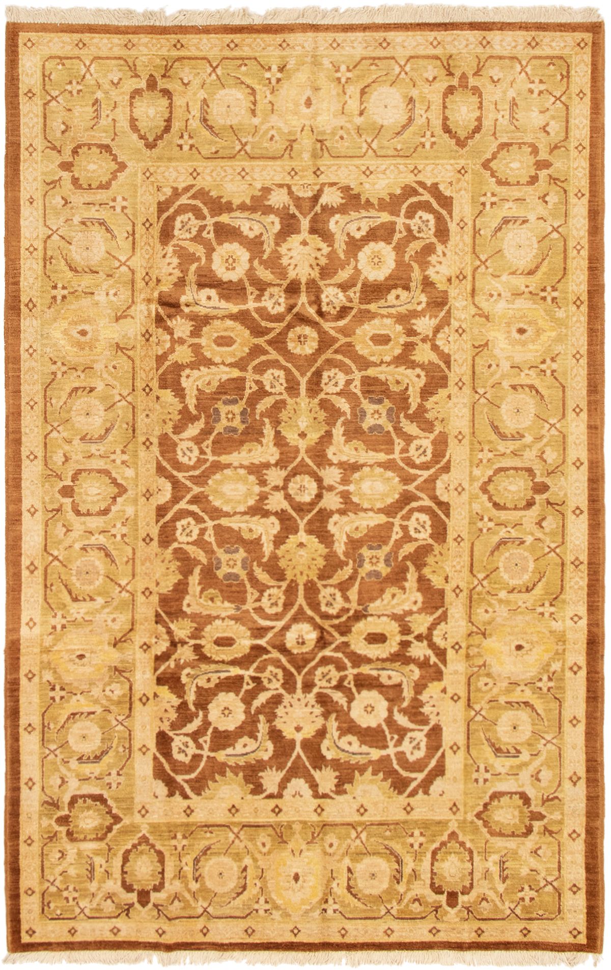 Hand-knotted Chobi Finest Brown Wool Rug 6'0" x 9'6" Size: 6'0" x 9'6"  