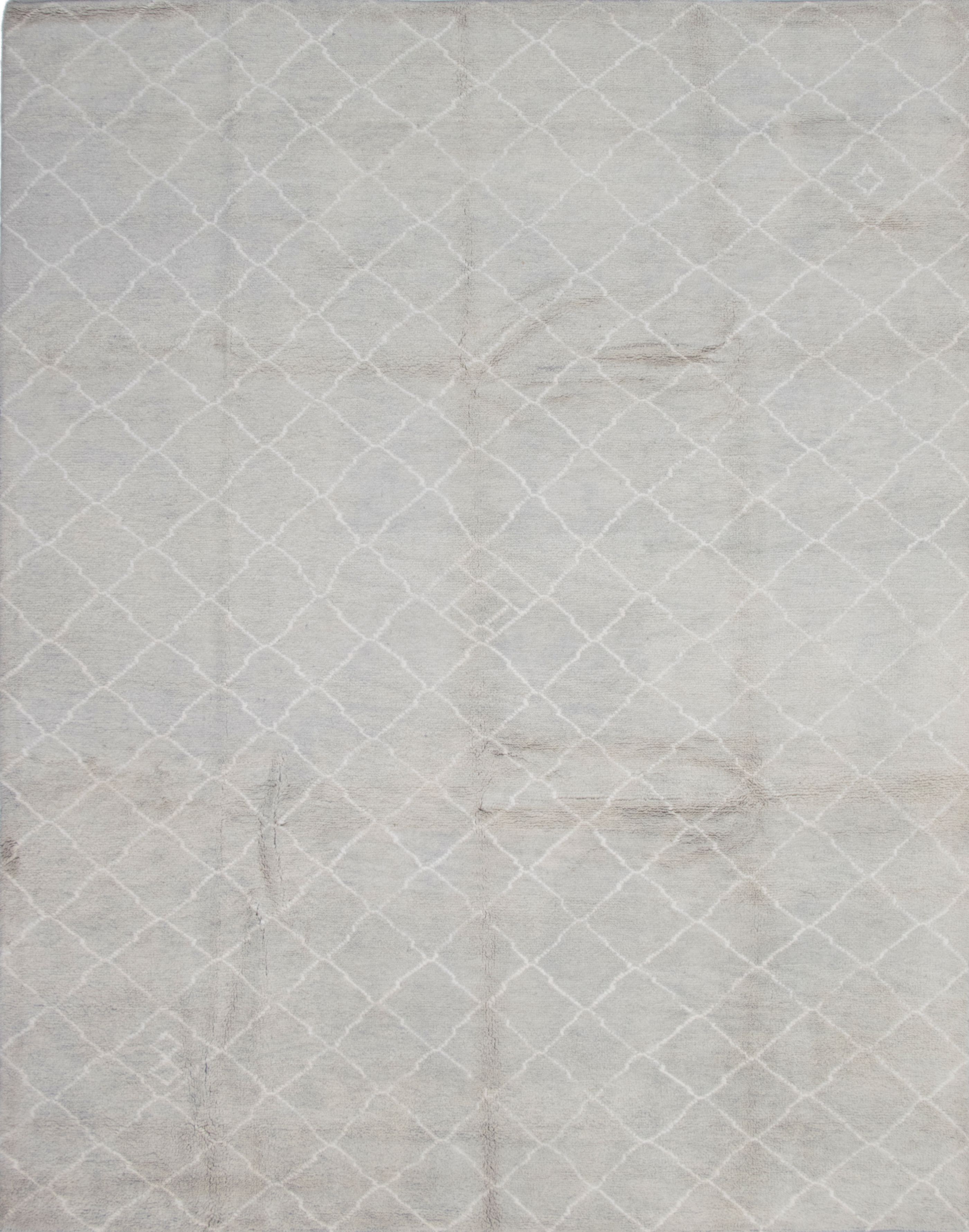 Hand-knotted Arlequin Light Grey Wool Rug 9'4" x 11'10" Size: 9'4" x 11'10"  