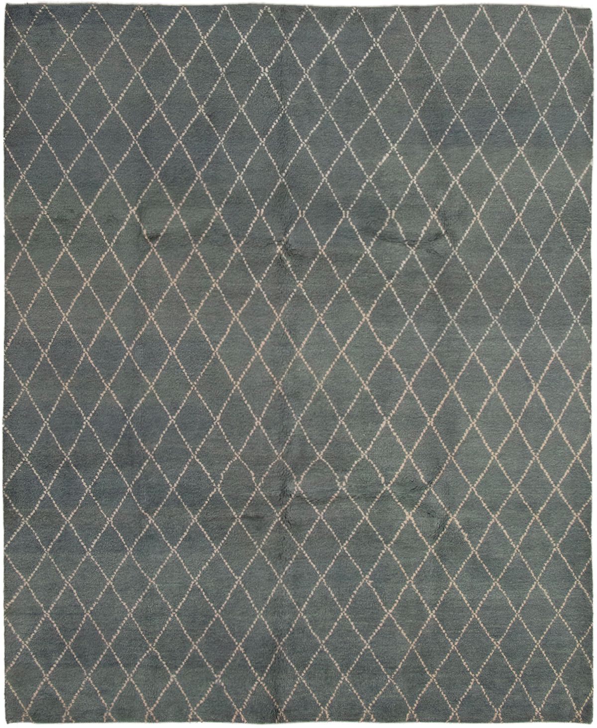 Hand-knotted Arlequin Turquoise Wool Rug 8'0" x 9'9" Size: 8'0" x 9'9"  