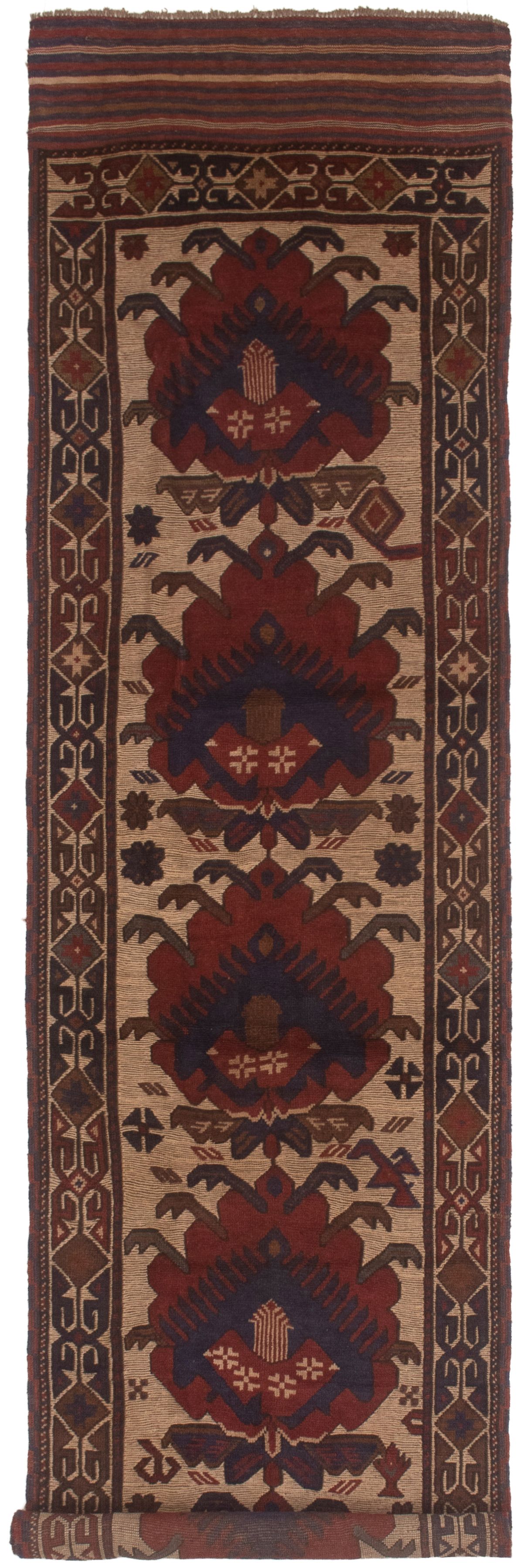 Hand-knotted Tajik Caucasian Cream Wool Rug 2'9" x 12'1" Size: 2'9" x 12'1"  