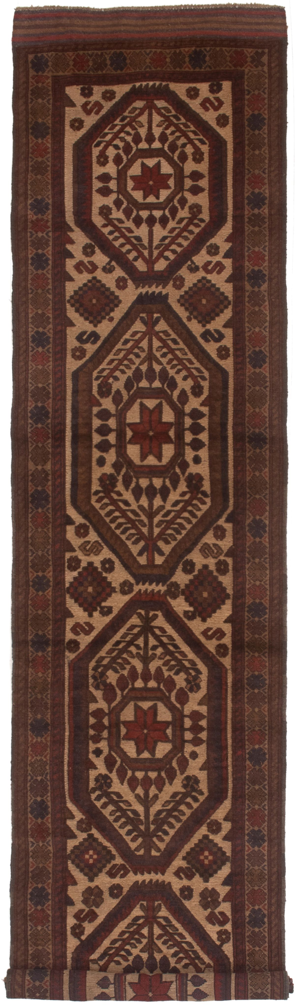 Hand-knotted Tajik Caucasian Cream Wool Rug 2'7" x 11'11" Size: 2'7" x 11'11"  