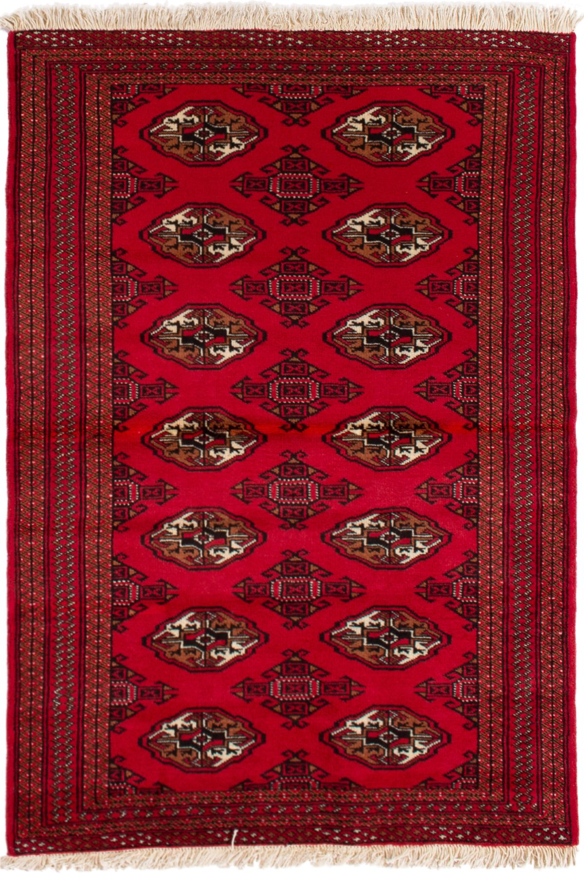 Hand-knotted Turkoman  Wool Rug 3'2" x 4'9" Size: 3'2" x 4'9"  