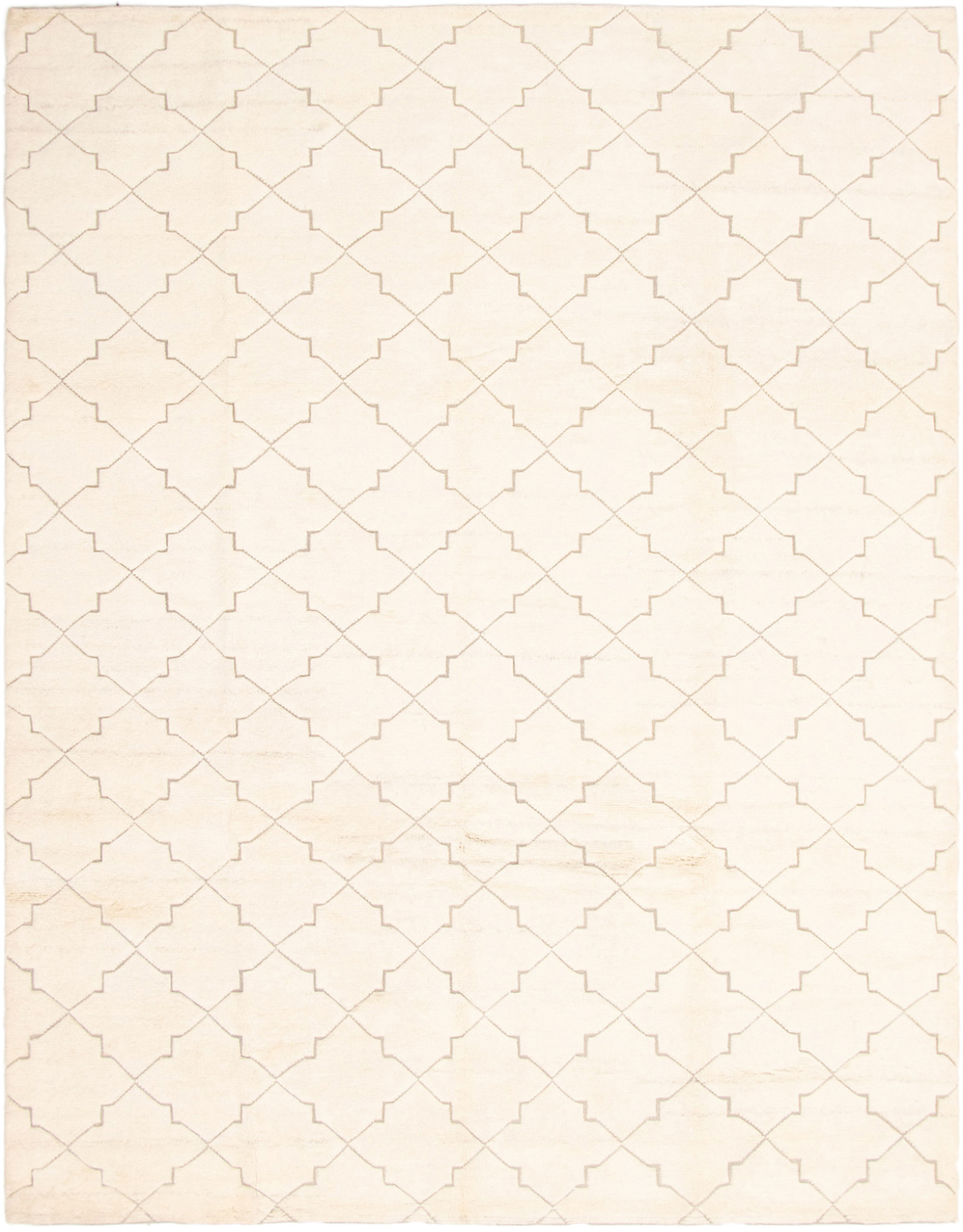 Hand-knotted Arlequin Cream Wool Rug 9'2" x 11'10"  Size: 9'2" x 11'10"  