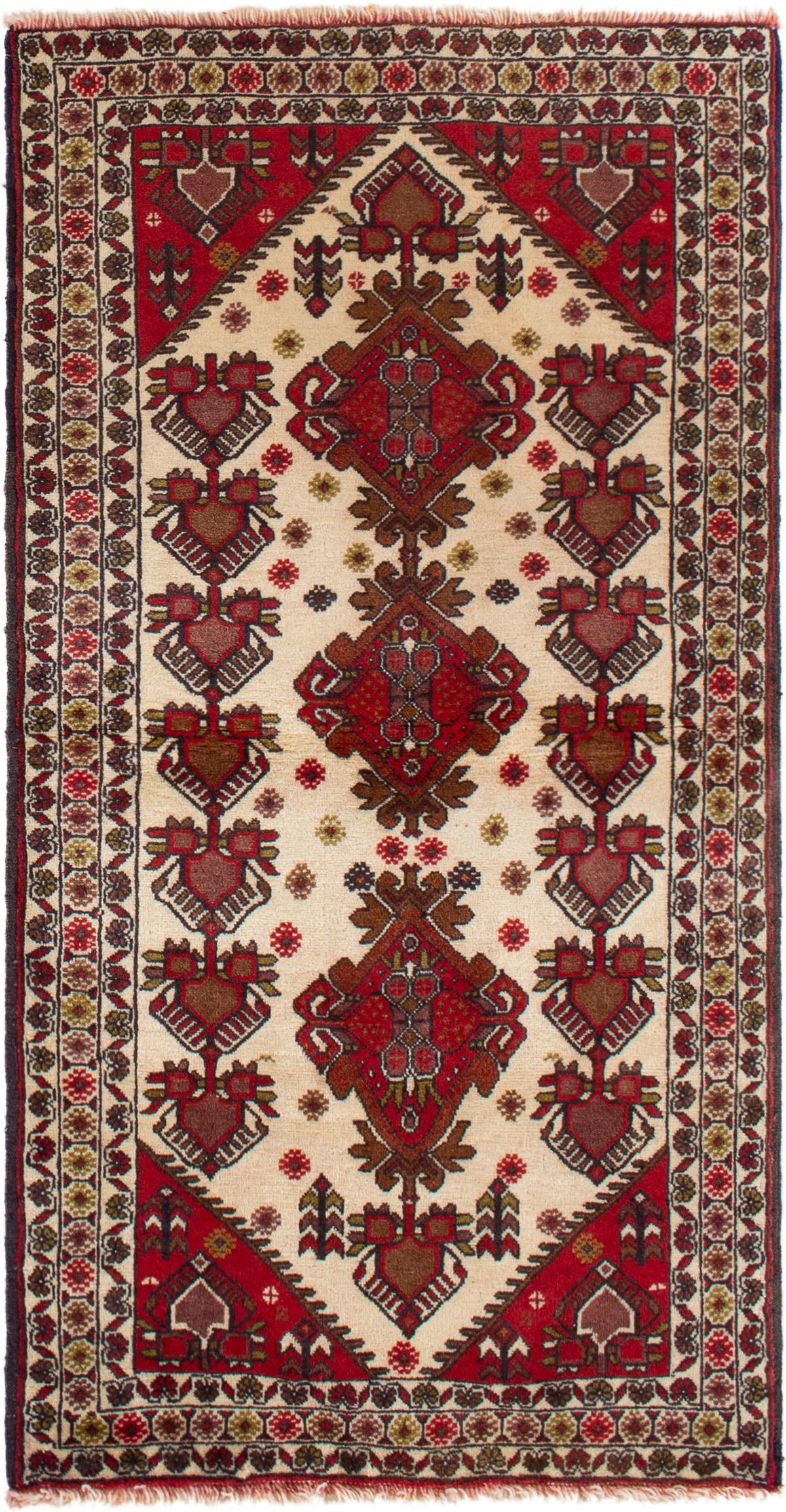 Hand-knotted Finest Baluch  Wool Rug 2'11" x 5'1" Size: 2'11" x 5'1"  