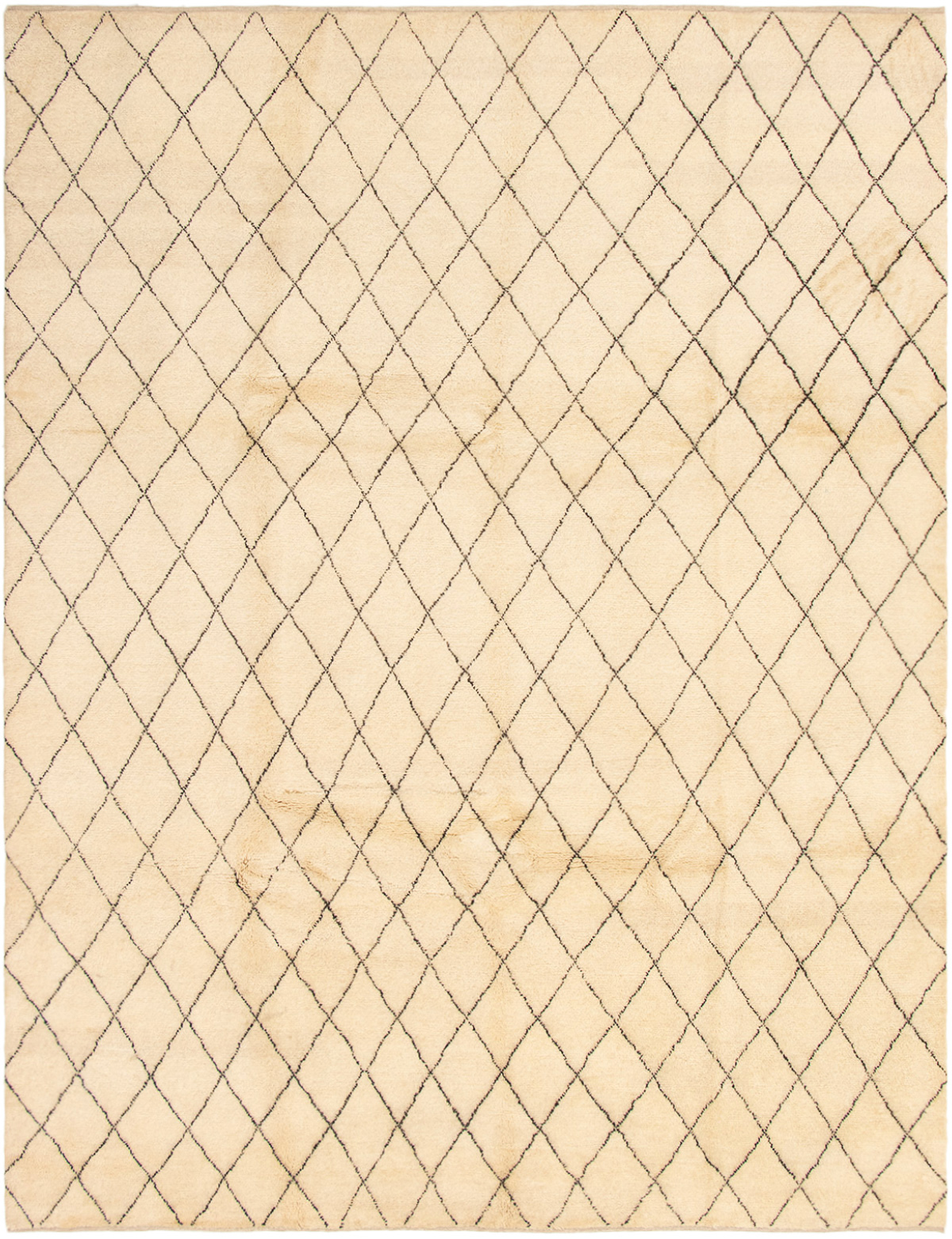 Hand-knotted Arlequin Cream Wool Rug 9'2" x 12'0"  Size: 9'2" x 12'0"  
