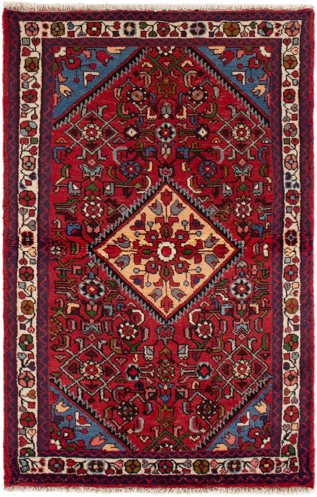 Hand-knotted Hamadan  Wool Rug 3'3" x 5'1" Size: 3'3" x 5'1"  