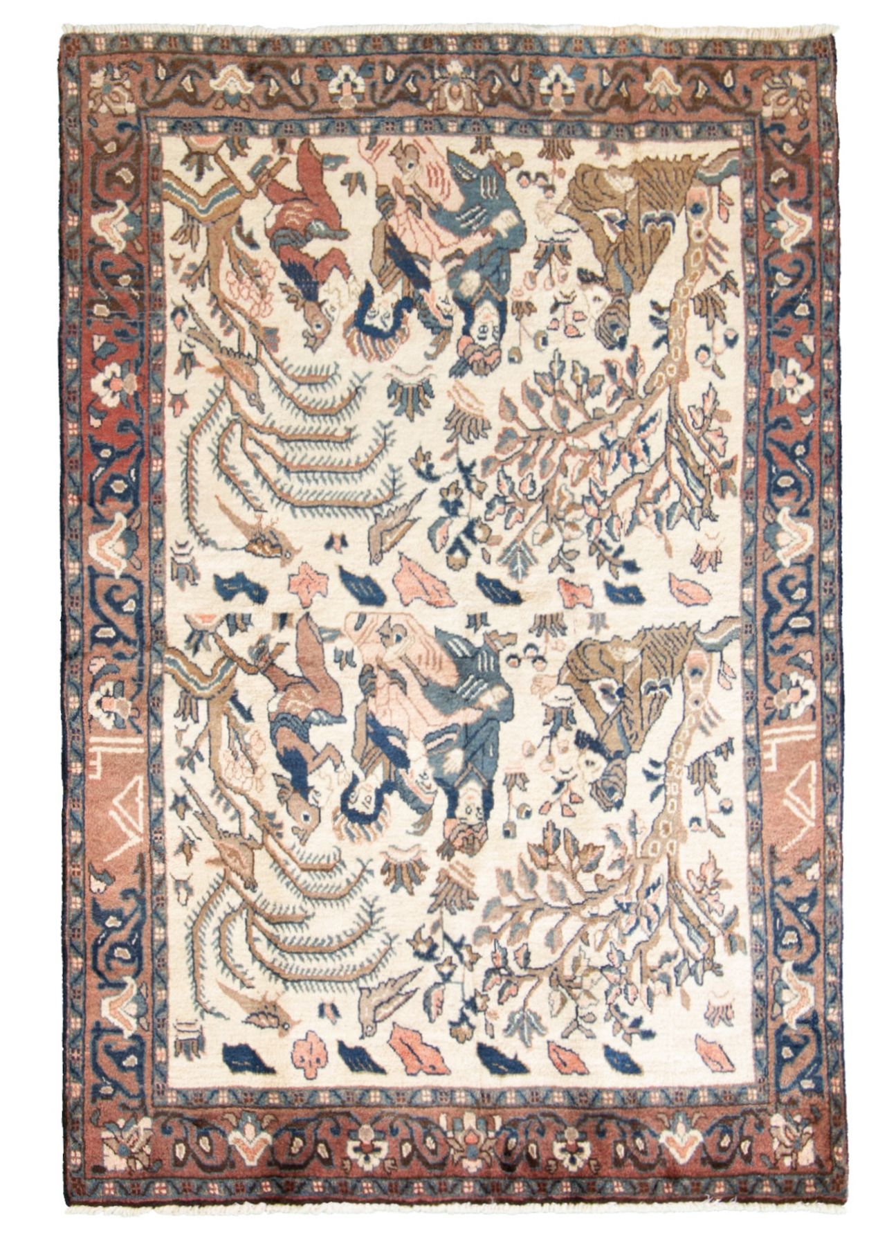Hand-knotted Malayer  Wool Rug 4'5" x 6'2" Size: 4'5" x 6'2"  