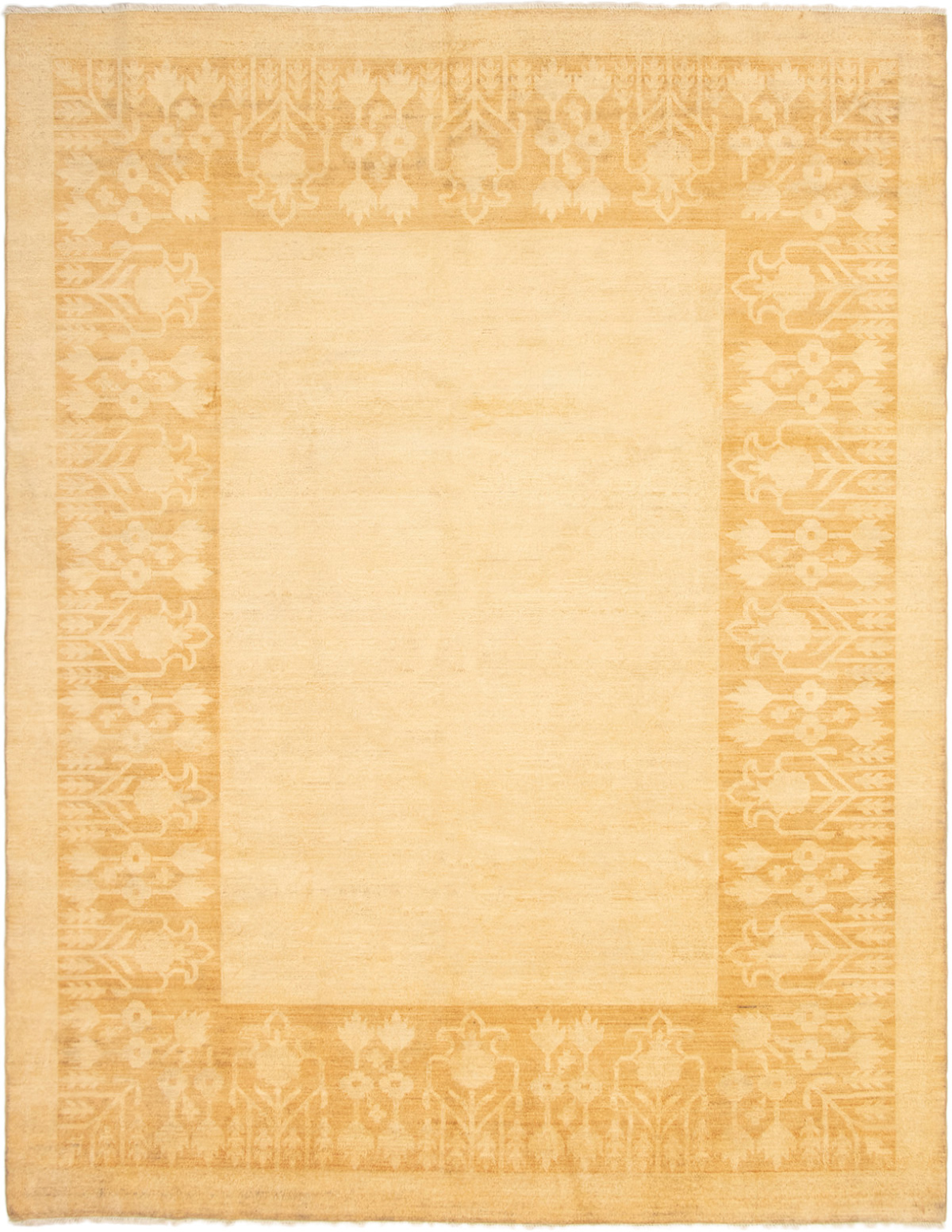 Hand-knotted Chobi Finest Cream Wool Rug 9'1" x 11'10"  Size: 9'1" x 11'10"  