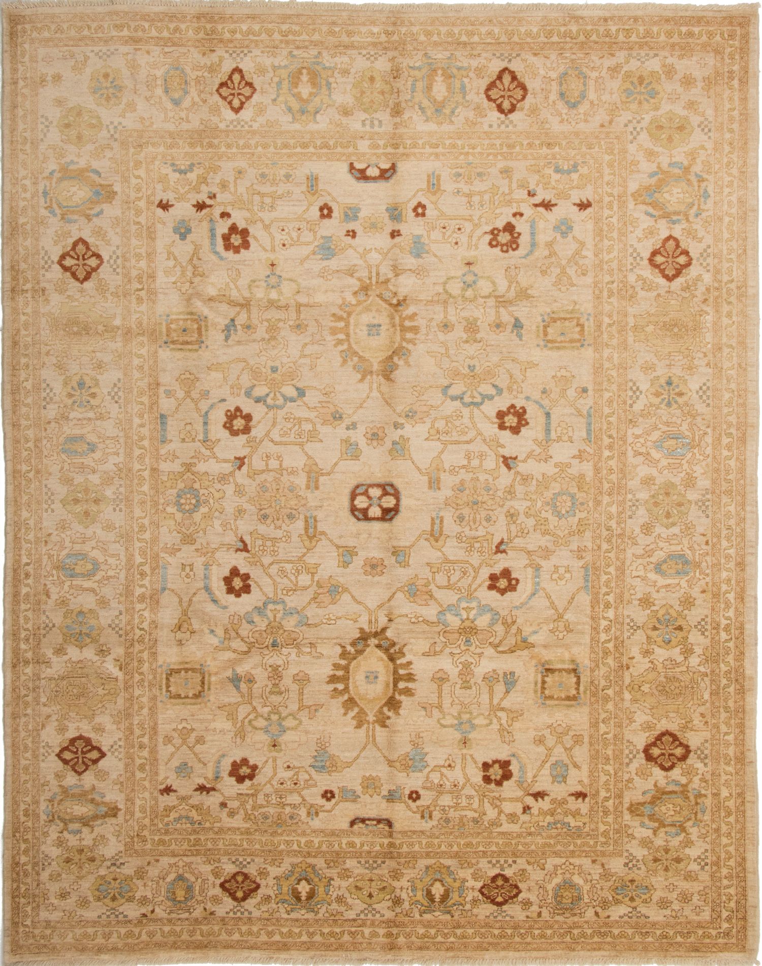 Hand-knotted Chobi Finest Cream Wool Rug 9'1" x 11'6" Size: 9'1" x 11'6"  