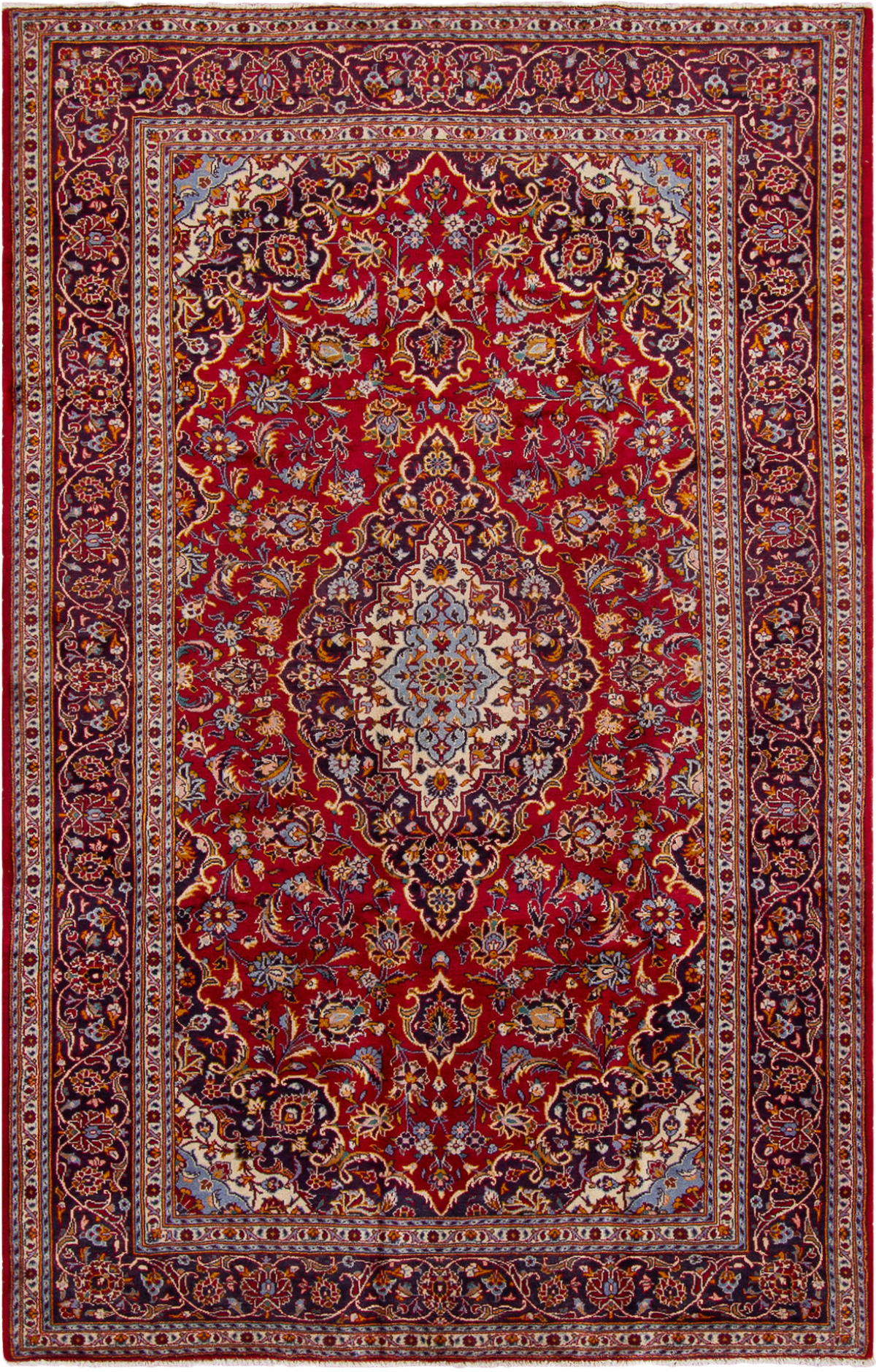 Hand-knotted Kashan  Wool Rug 6'5" x 10'3" Size: 6'5" x 10'3"  
