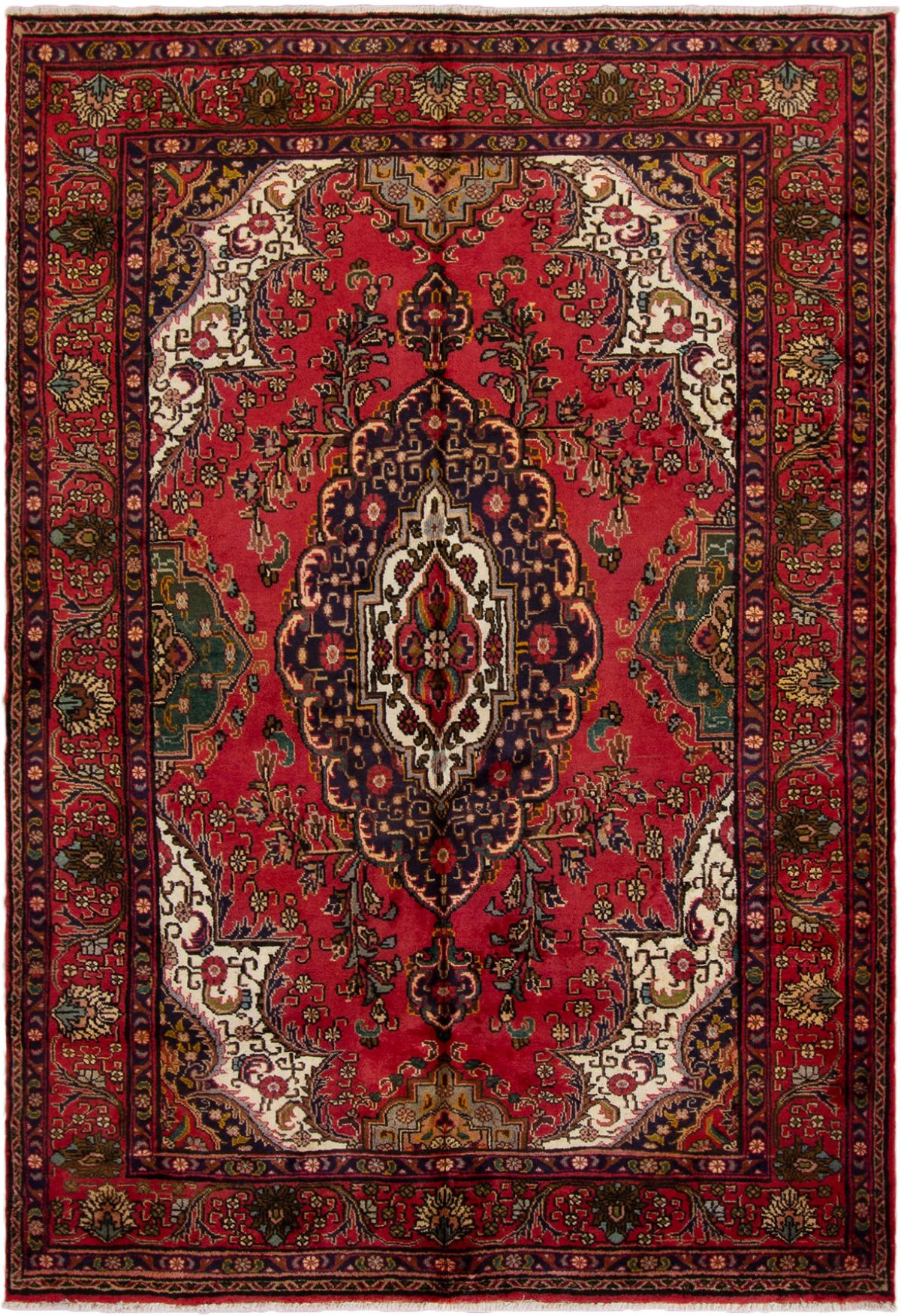 Hand-knotted Tabriz  Wool Rug 6'8" x 9'9" Size: 6'8" x 9'9"  