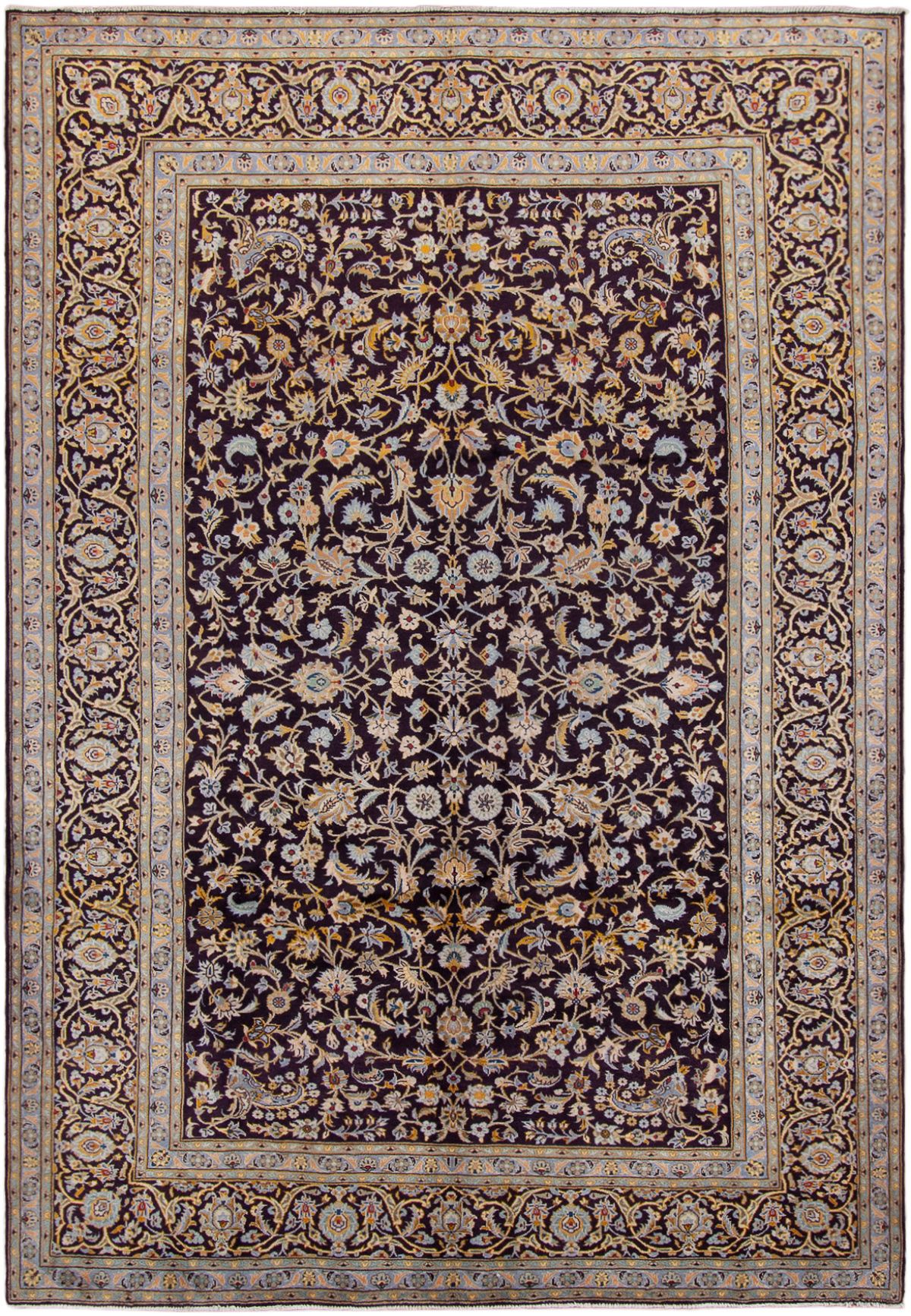 Hand-knotted Kashan  Wool Rug 7'3" x 10'8" Size: 7'3" x 10'8"  