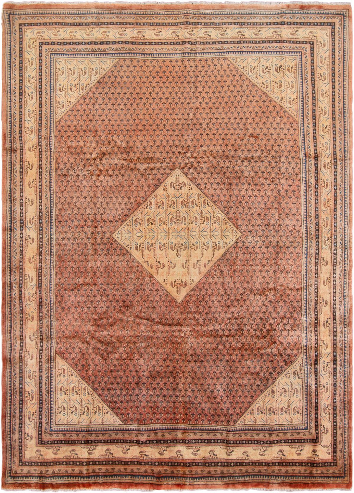 Hand-knotted Arak  Wool Rug 7'10" x 10'10" Size: 7'10" x 10'10"  