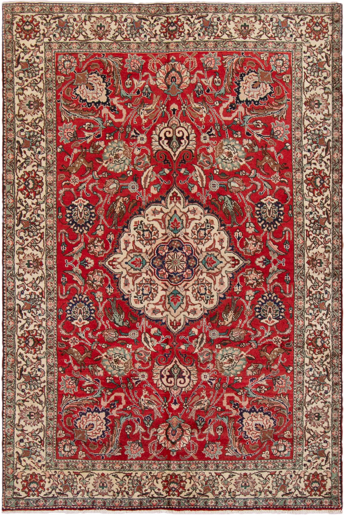 Hand-knotted Tabriz  Wool Rug 6'6" x 9'10" Size: 6'6" x 9'10"  
