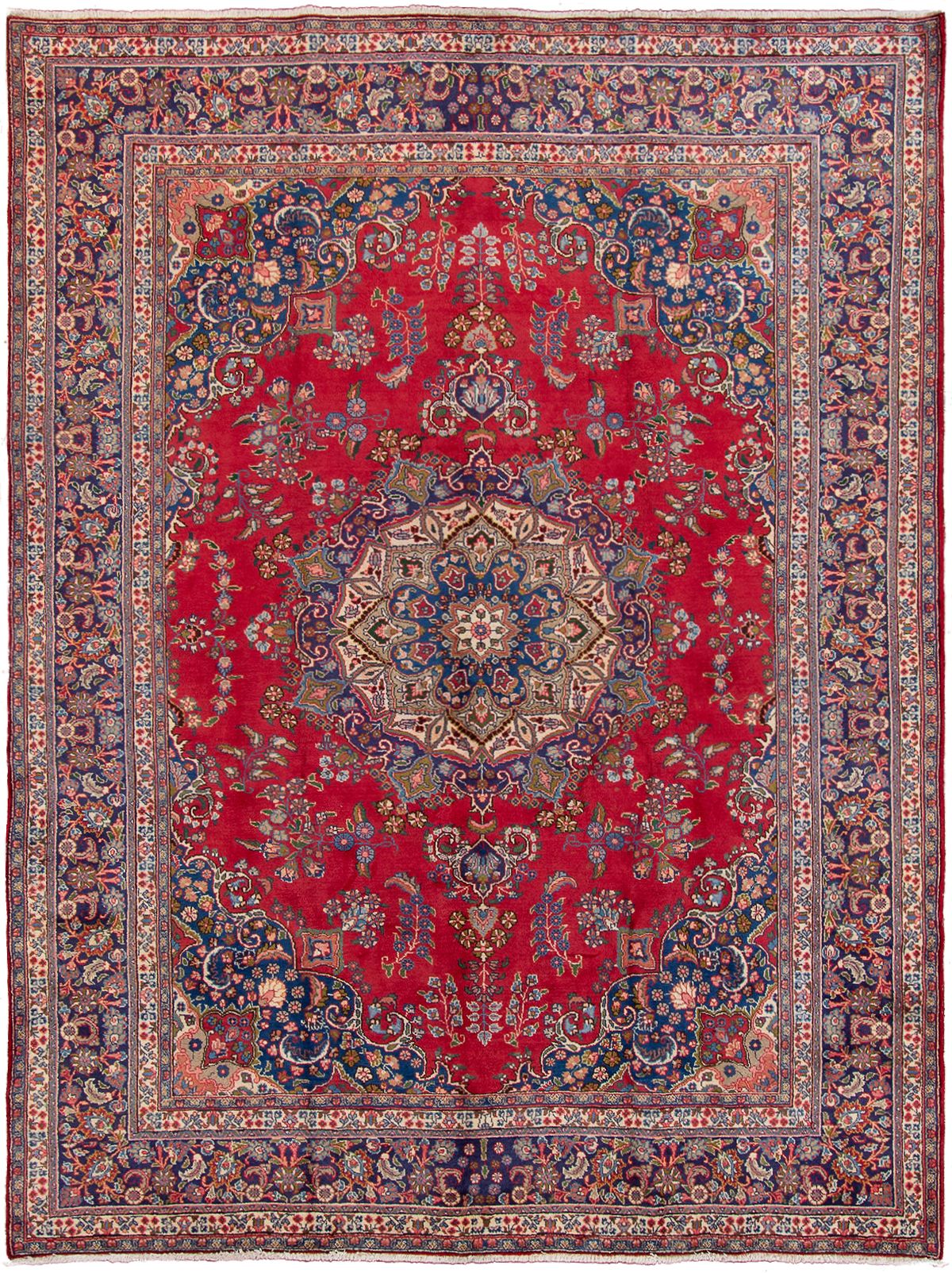 Hand-knotted Sabzevar  Wool Rug 9'7" x 12'6" Size: 9'7" x 12'6"  