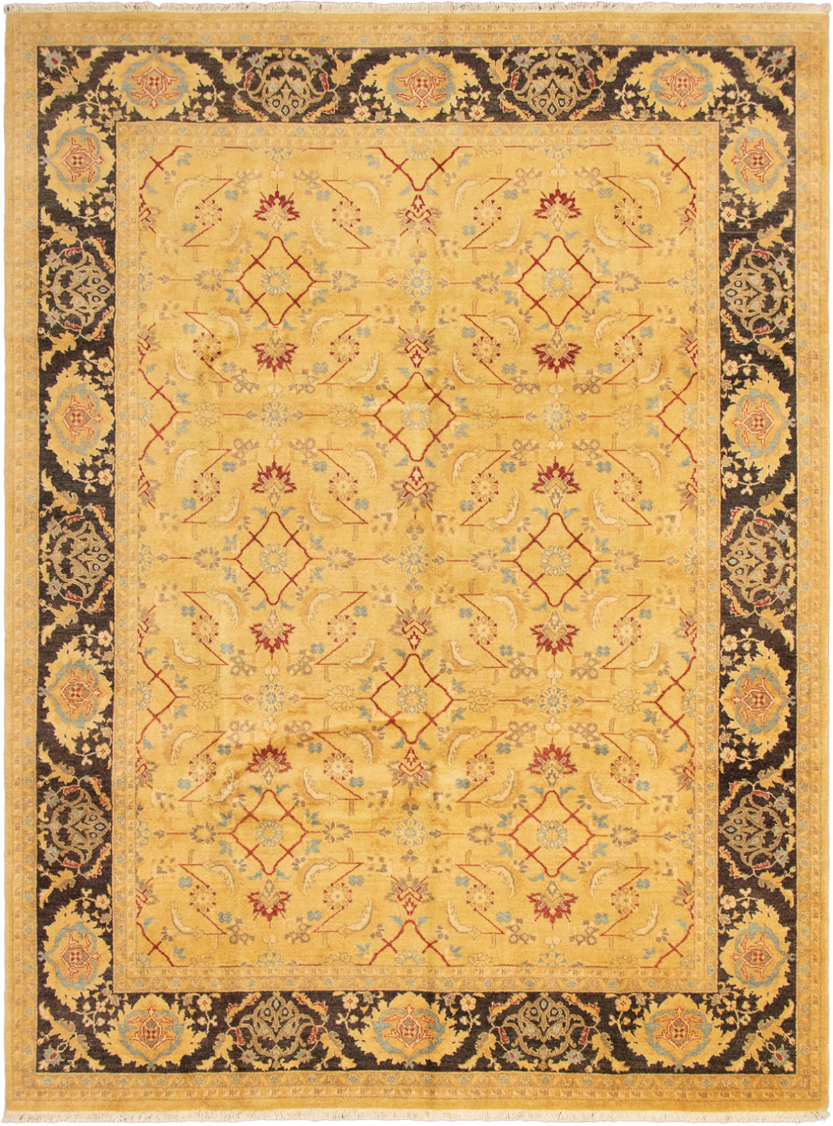Hand-knotted Peshawar Oushak Light Gold Wool Rug 9'3" x 12'5" Size: 9'3" x 12'5"  