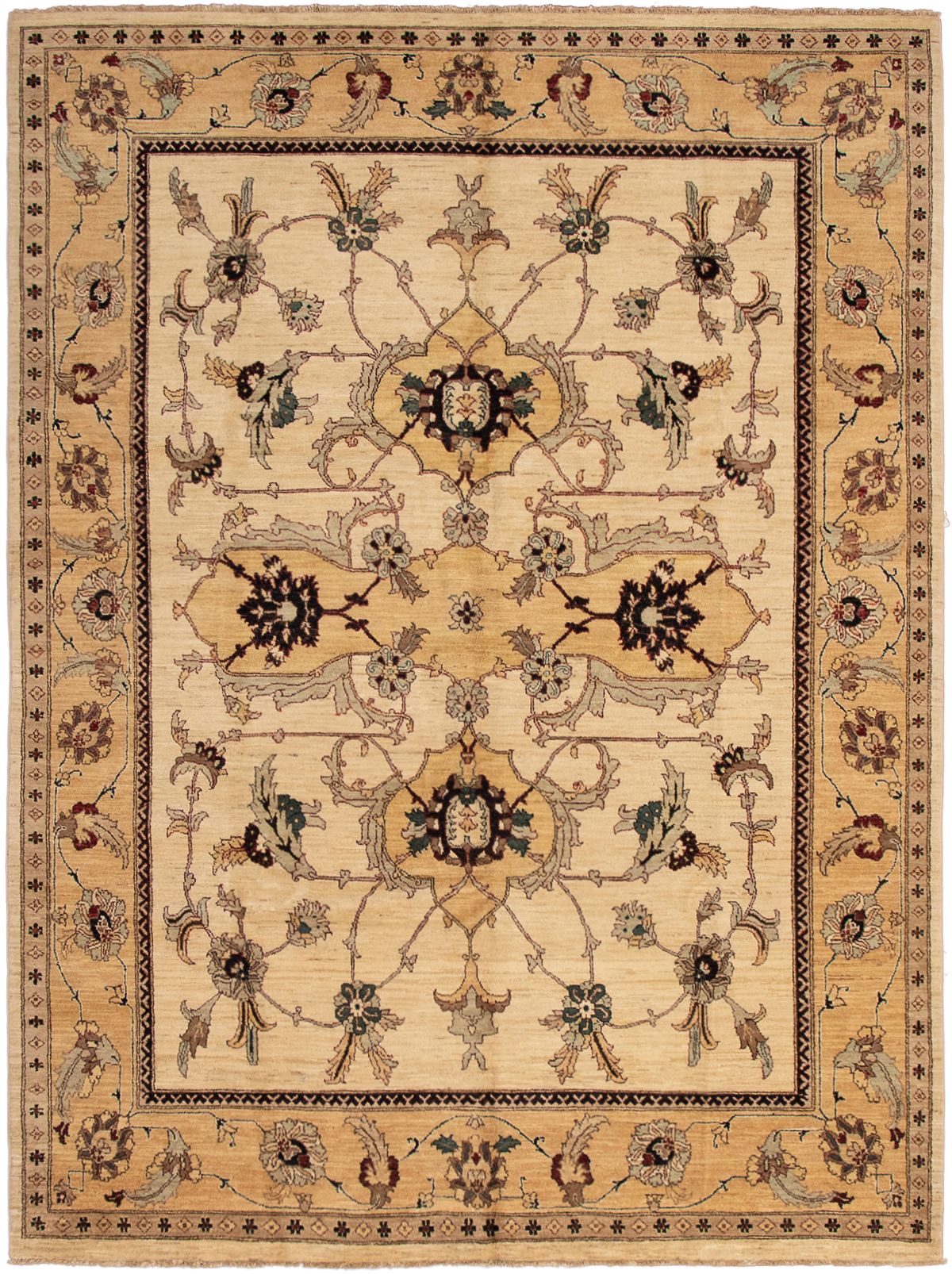 Hand-knotted Chobi Twisted Cream Wool Rug 8'10" x 11'10" Size: 8'10" x 11'10"  