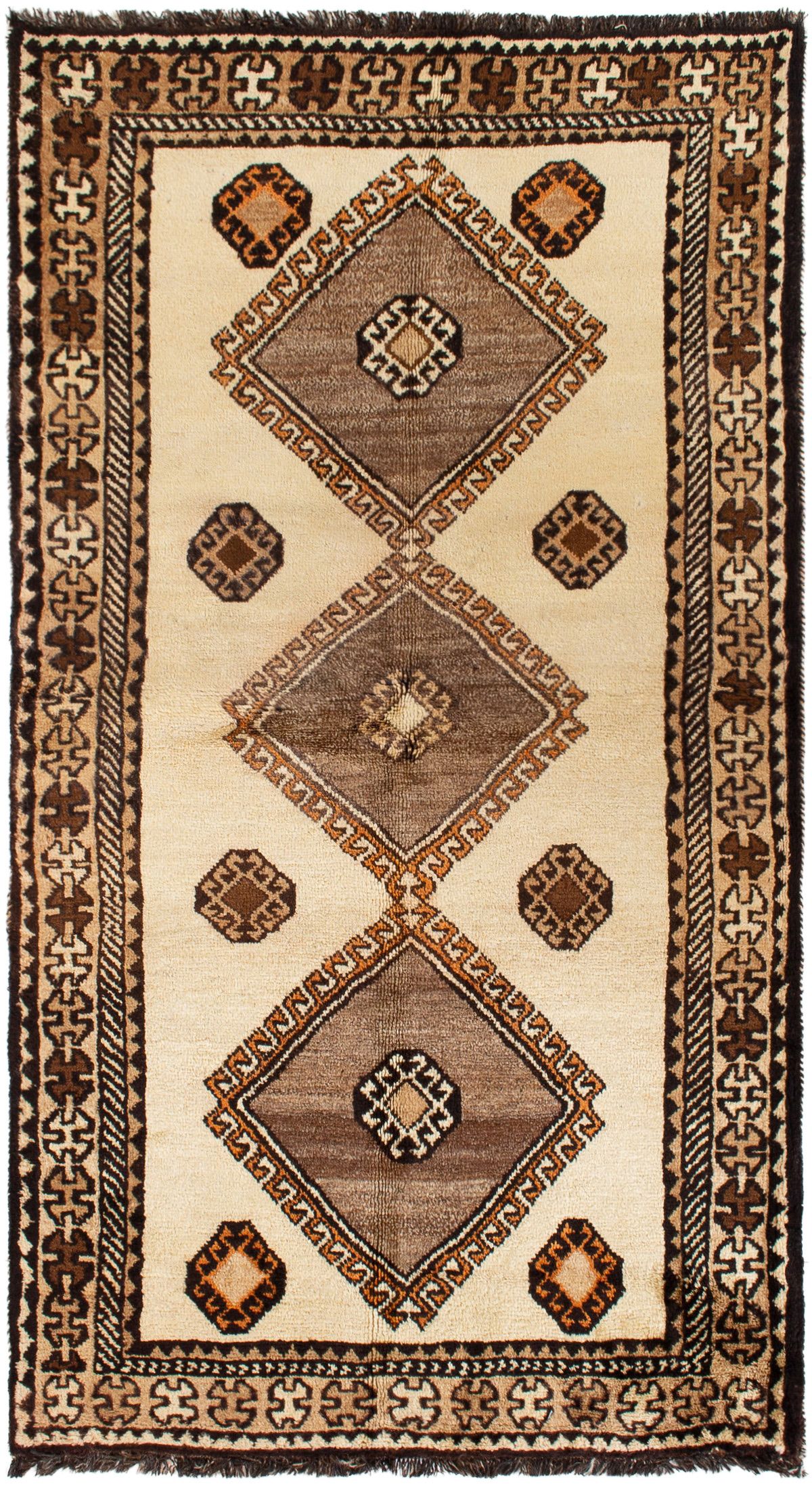 Hand-knotted Persian Gabbeh  Wool Rug 3'7" x 6'6" Size: 3'7" x 6'6"  