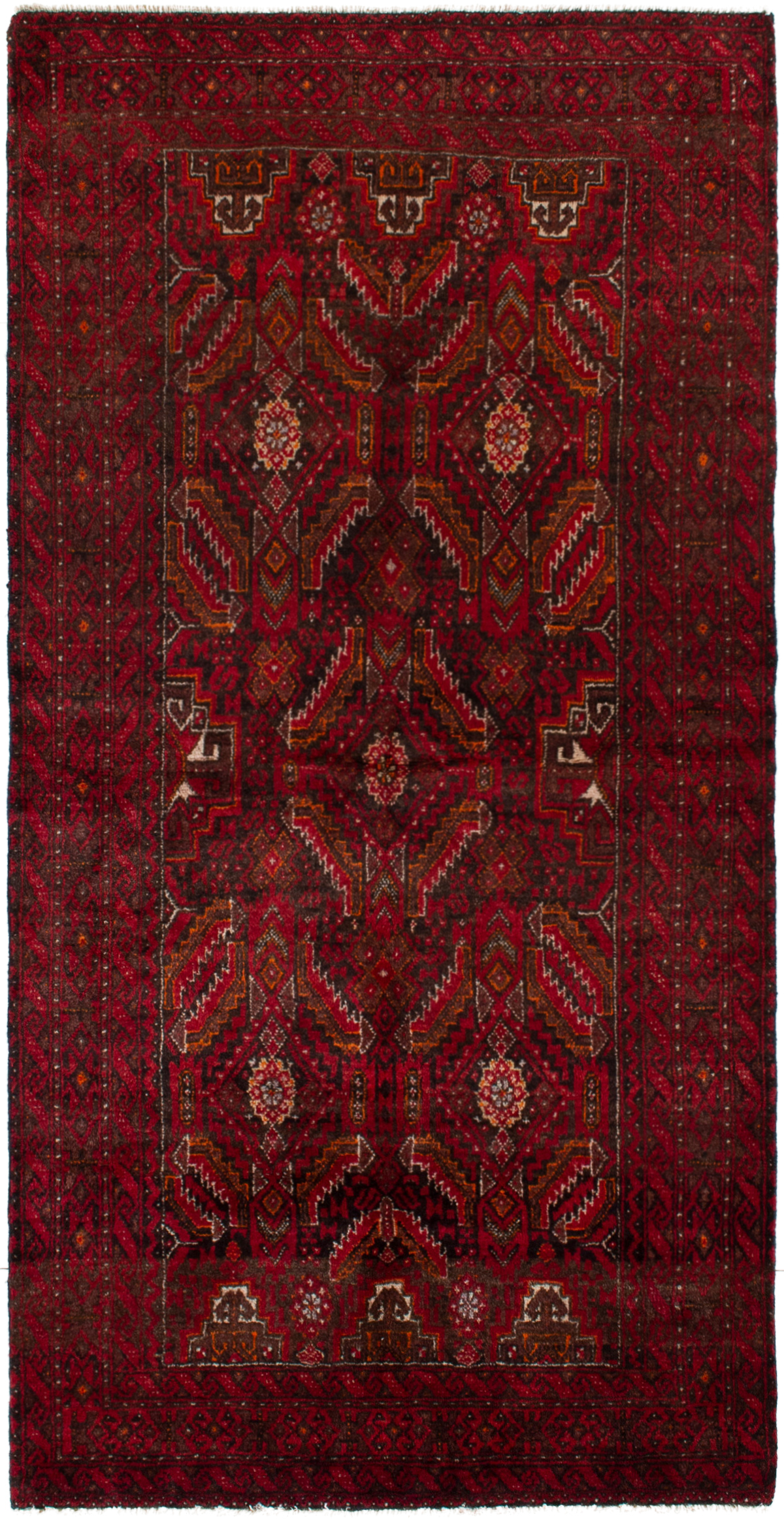 Hand-knotted Finest Baluch  Wool Rug 3'3" x 6'4"  Size: 3'3" x 6'4"  