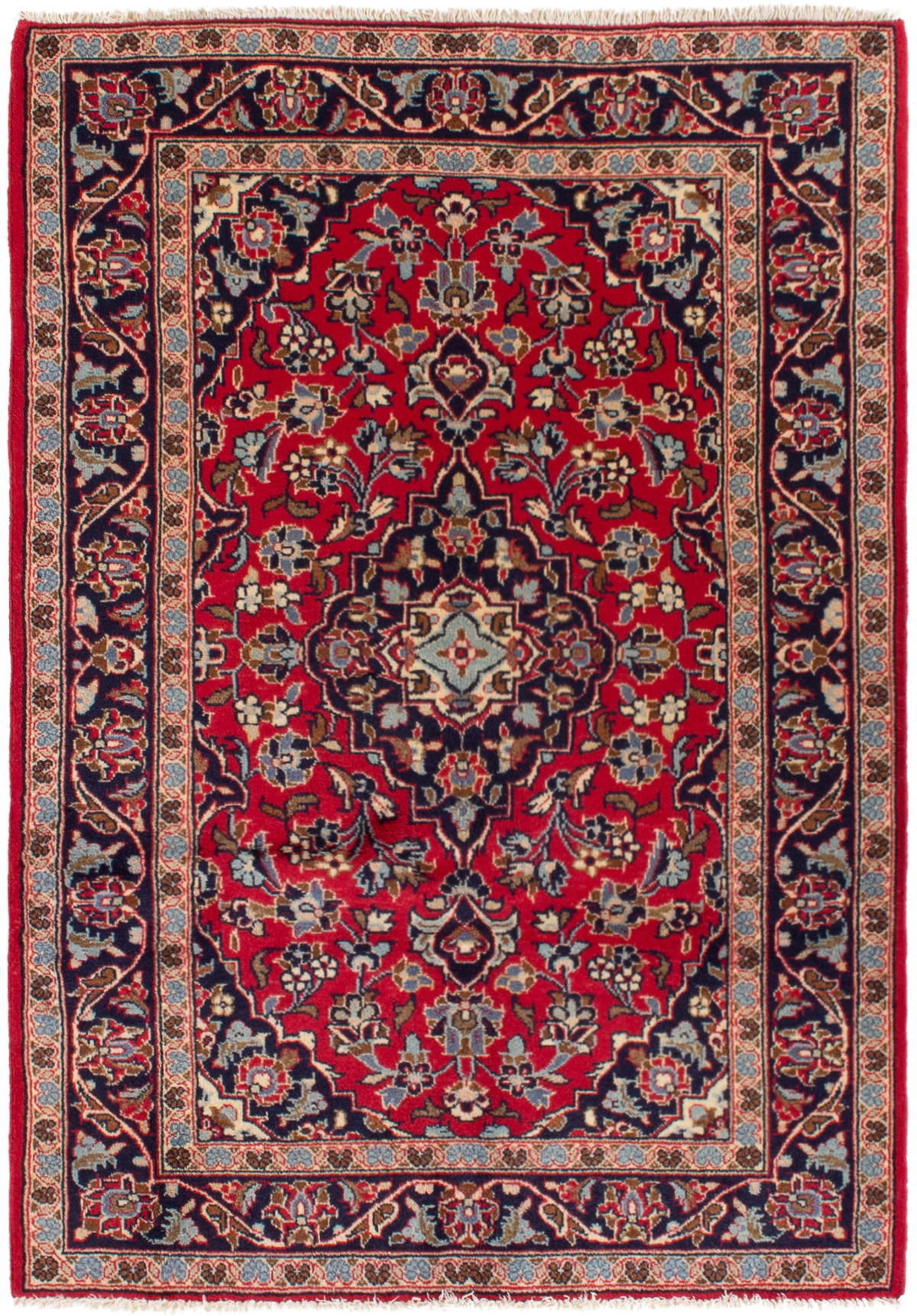Hand-knotted Kashan  Wool Rug 3'3" x 4'8" Size: 3'3" x 4'8"  