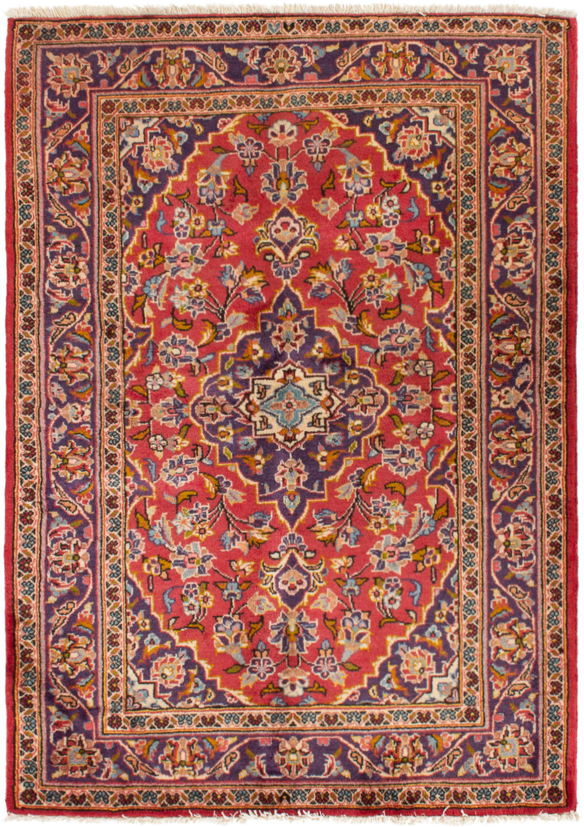Hand-knotted Kashan  Wool Rug 3'5" x 4'9" Size: 3'5" x 4'9"  