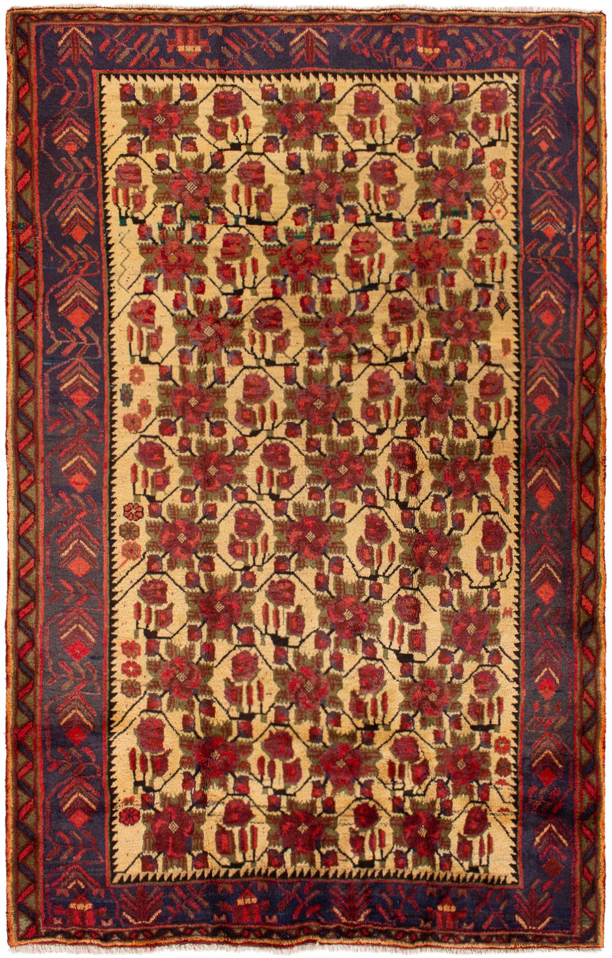 Hand-knotted Afshar  Wool Rug 5'1" x 7'11" Size: 5'1" x 7'11"  