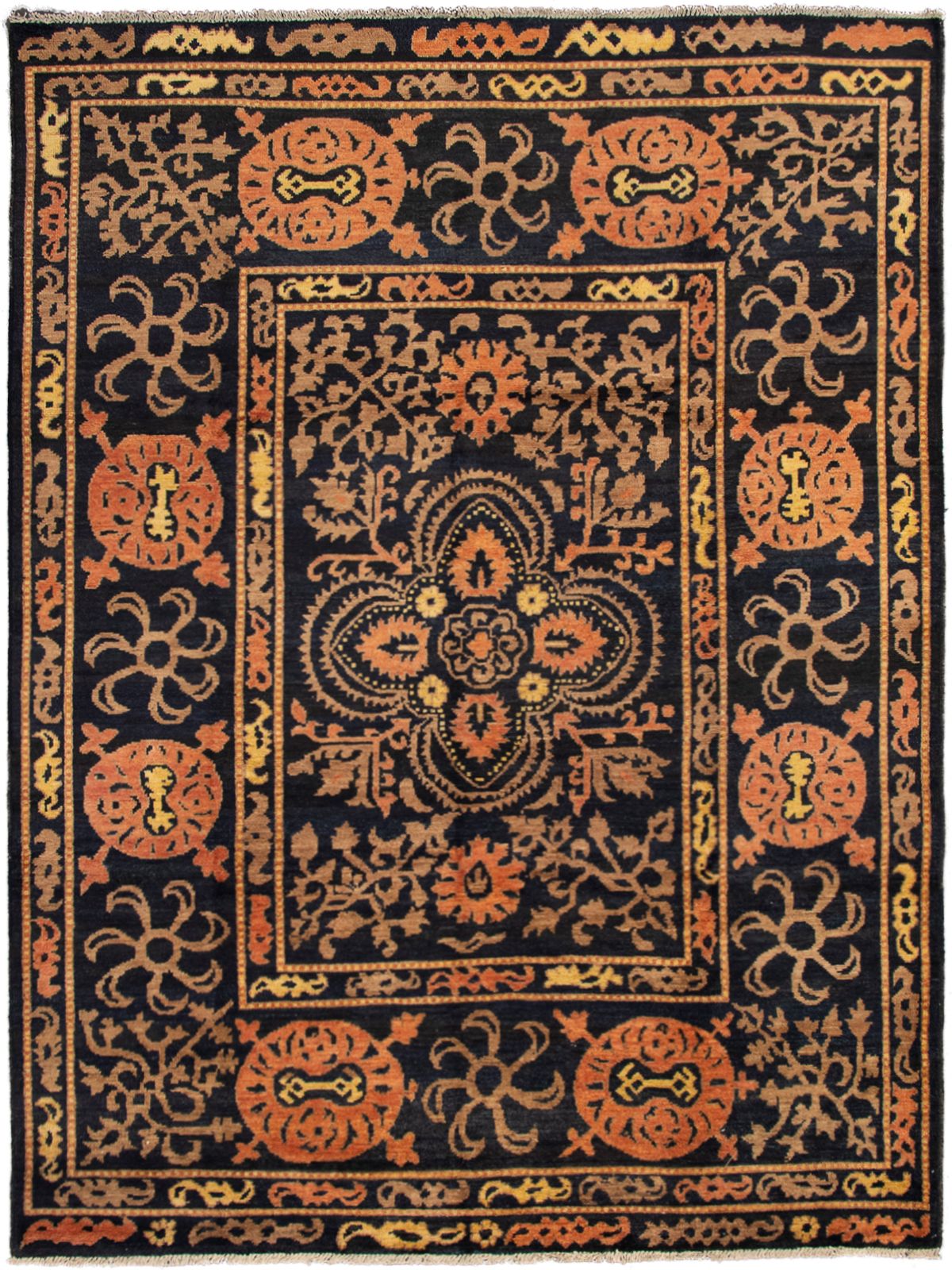 Hand-knotted Shalimar Black Wool Rug 9'3" x 12'2" Size: 9'3" x 12'2"  