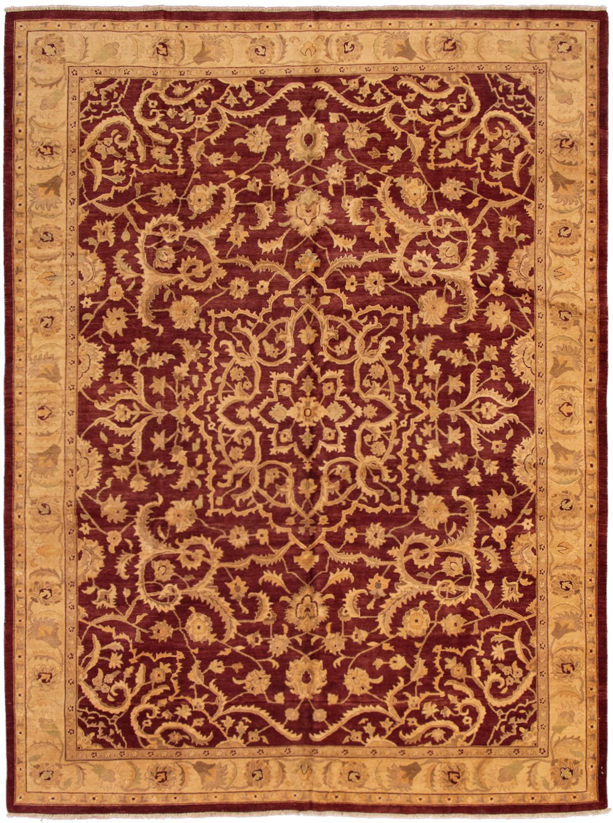 Hand-knotted Chobi Finest Dark Red,  Wool Rug 9'9" x 13'1" Size: 9'9" x 13'1"  