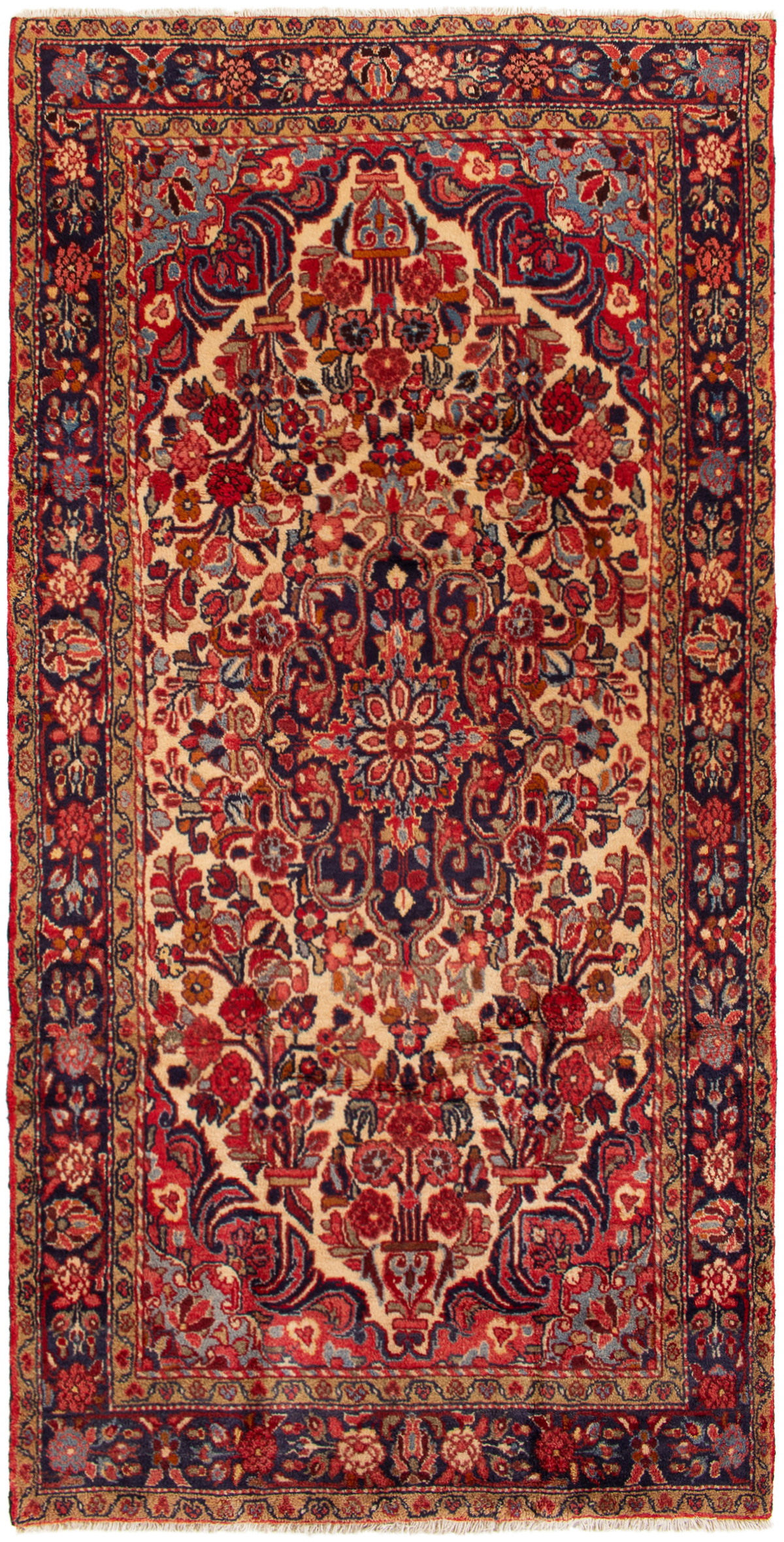 Hand-knotted Hamadan  Wool Rug 4'8" x 9'5" Size: 4'8" x 9'5"  