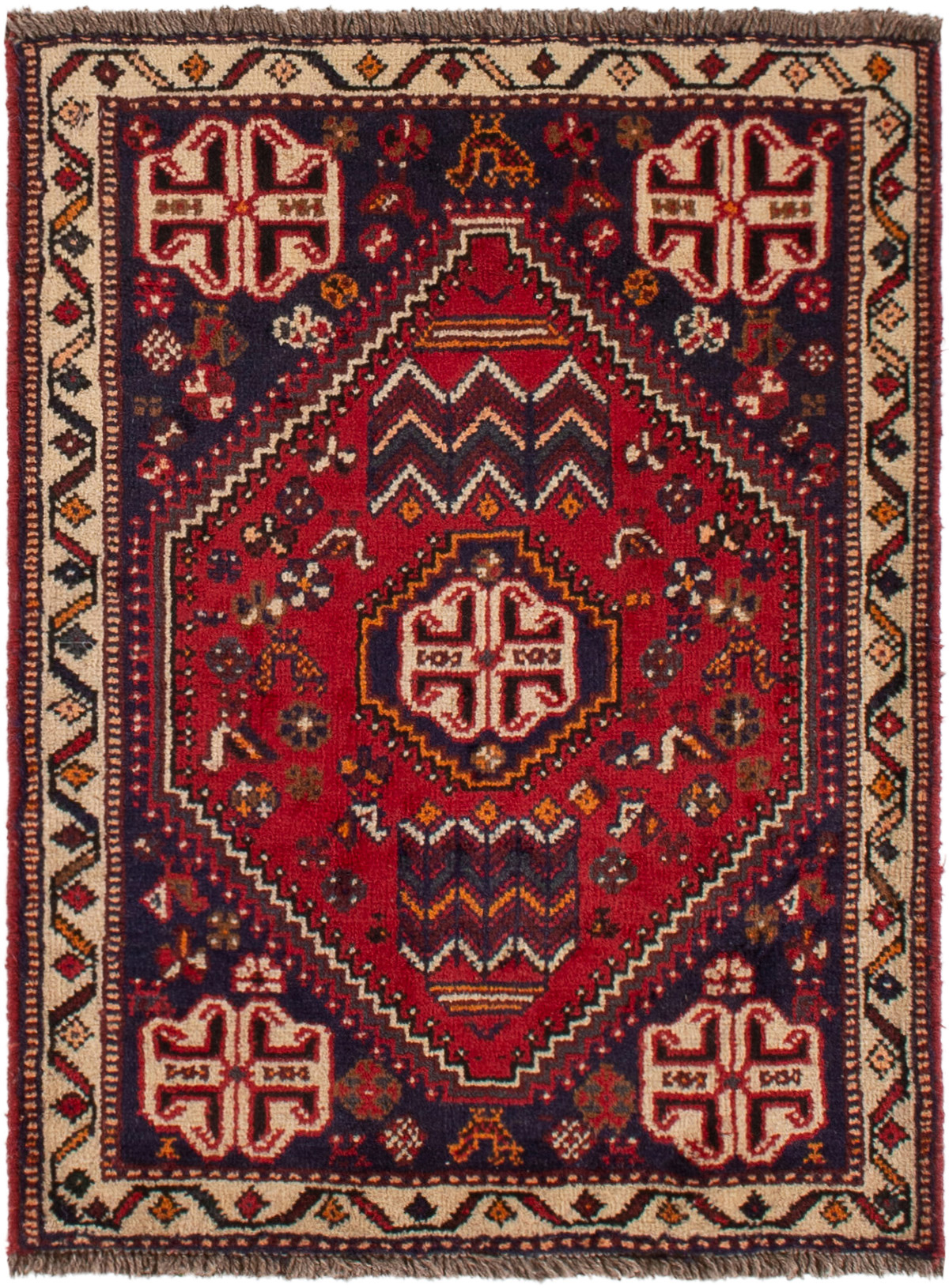 Hand-knotted Shiraz Qashqai  Wool Rug 2'5" x 3'3" Size: 2'5" x 3'3"  